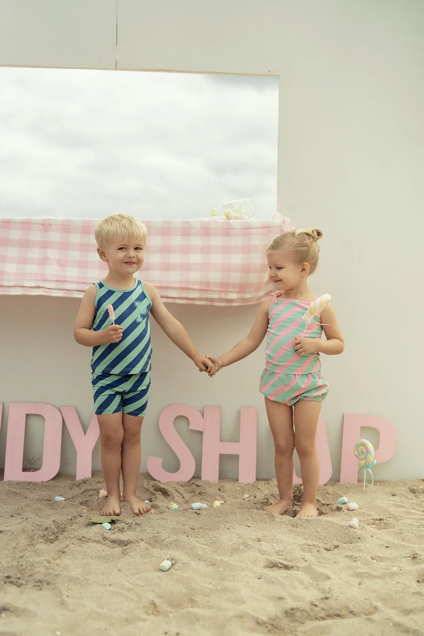 Baby Girls Pastel Play Pink & Mint Green Set - Image 2