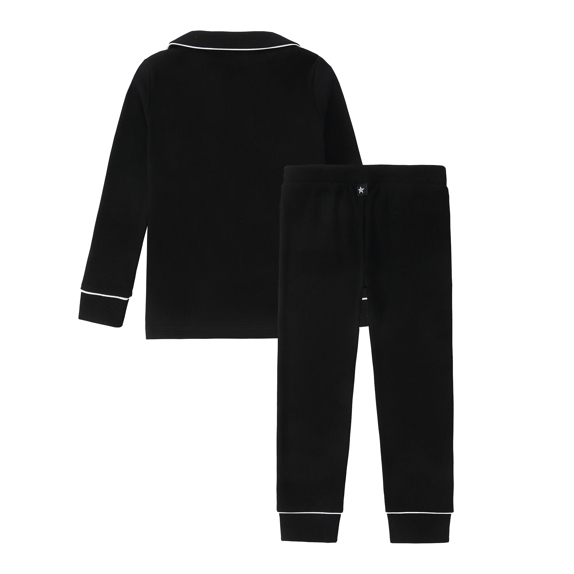 Black Collared Contrast Pajama - Image 4