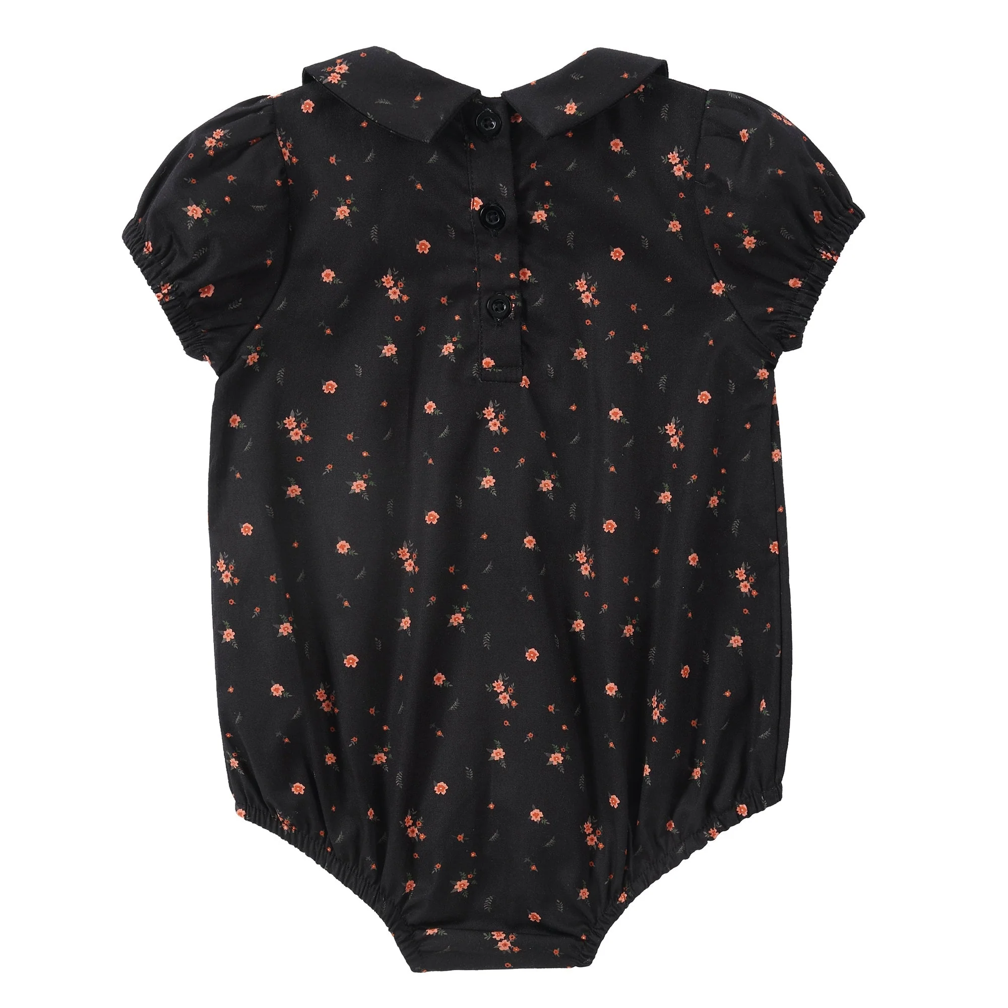 Black Collared Floral Romper - Image 4