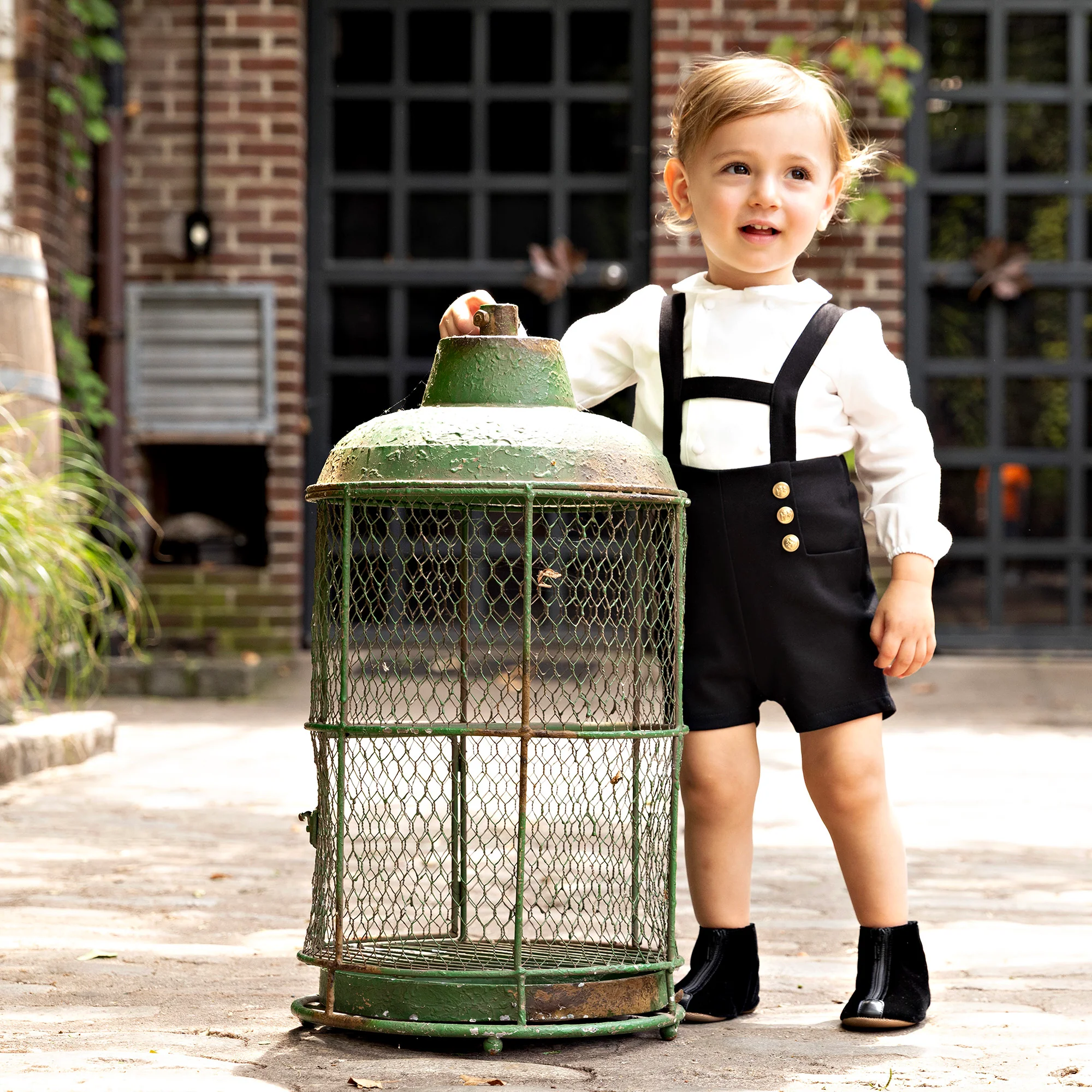 Black Pique Overalls - Image 2