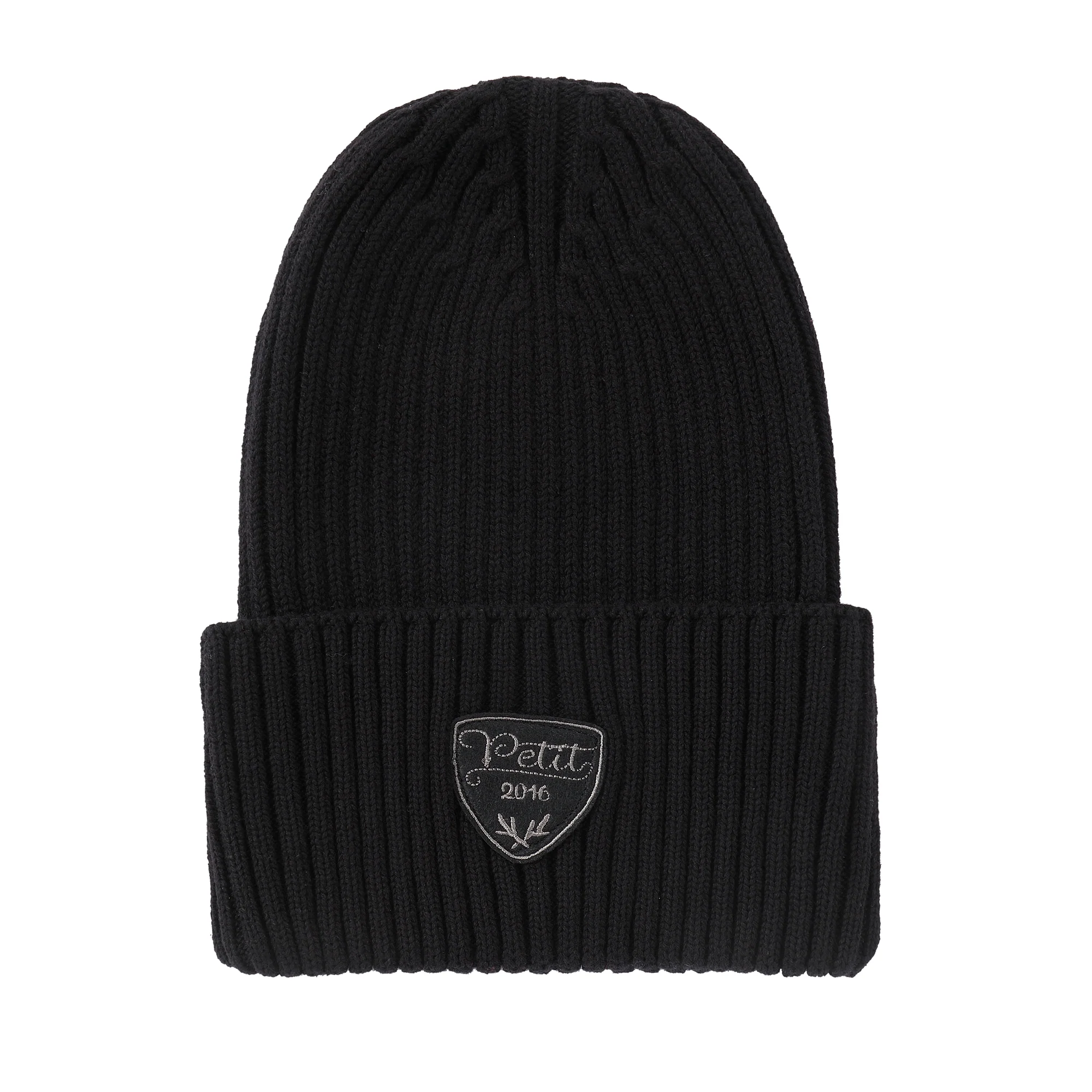 Black W/ Grey Patch Beanie