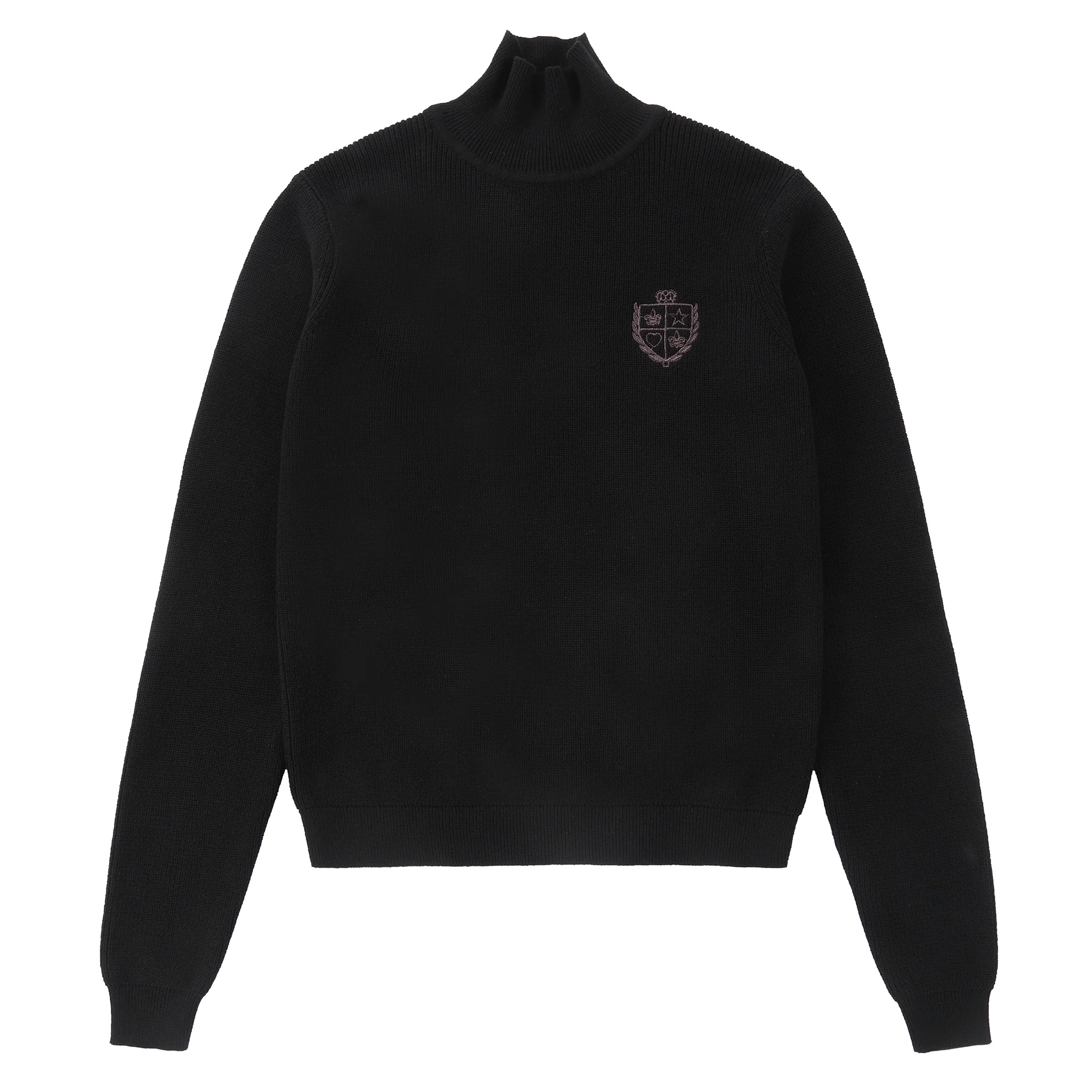 Black Ribbed Turtleneck
