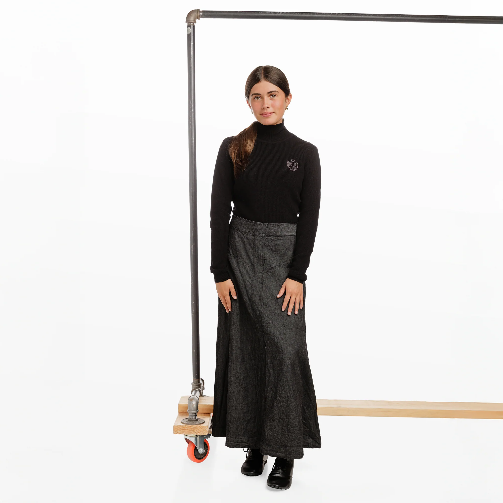 Black Ribbed Turtleneck - Image 2