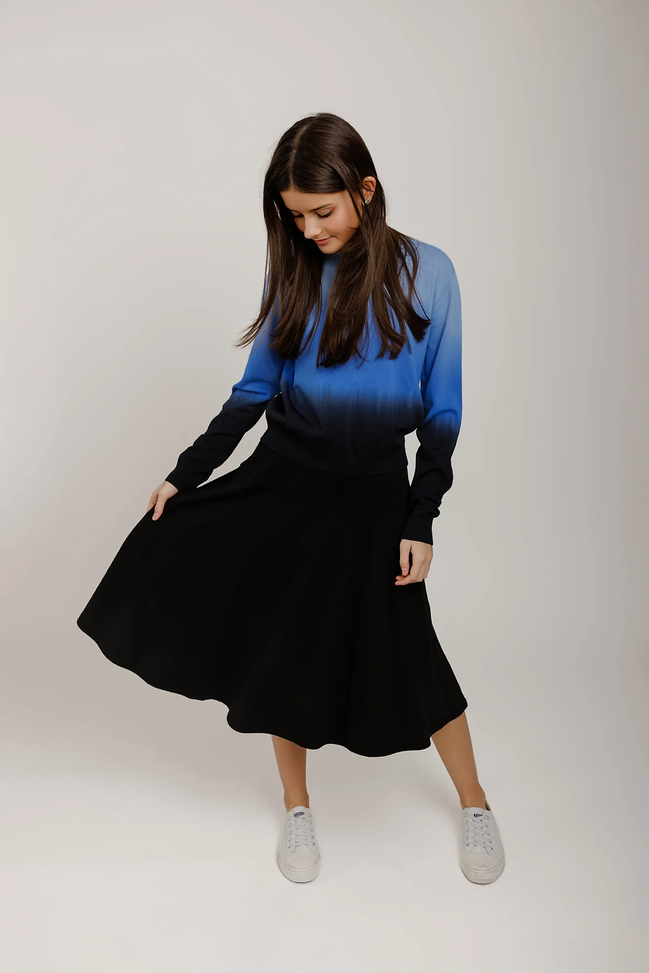 Black Jersey Yoke Skirt - Image 2