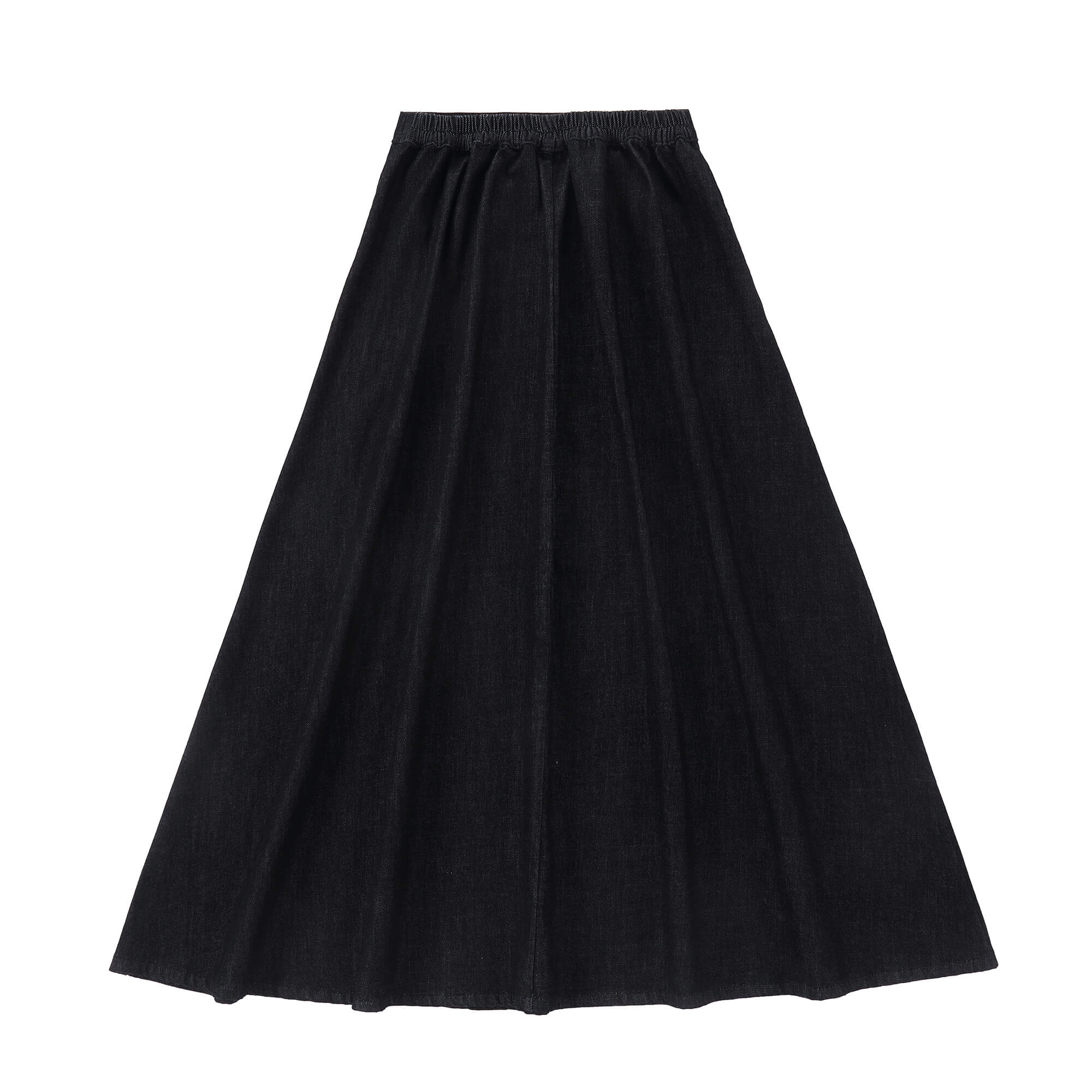 Teens Black Denim A-line Maxi Pocket Skirt - Image 2