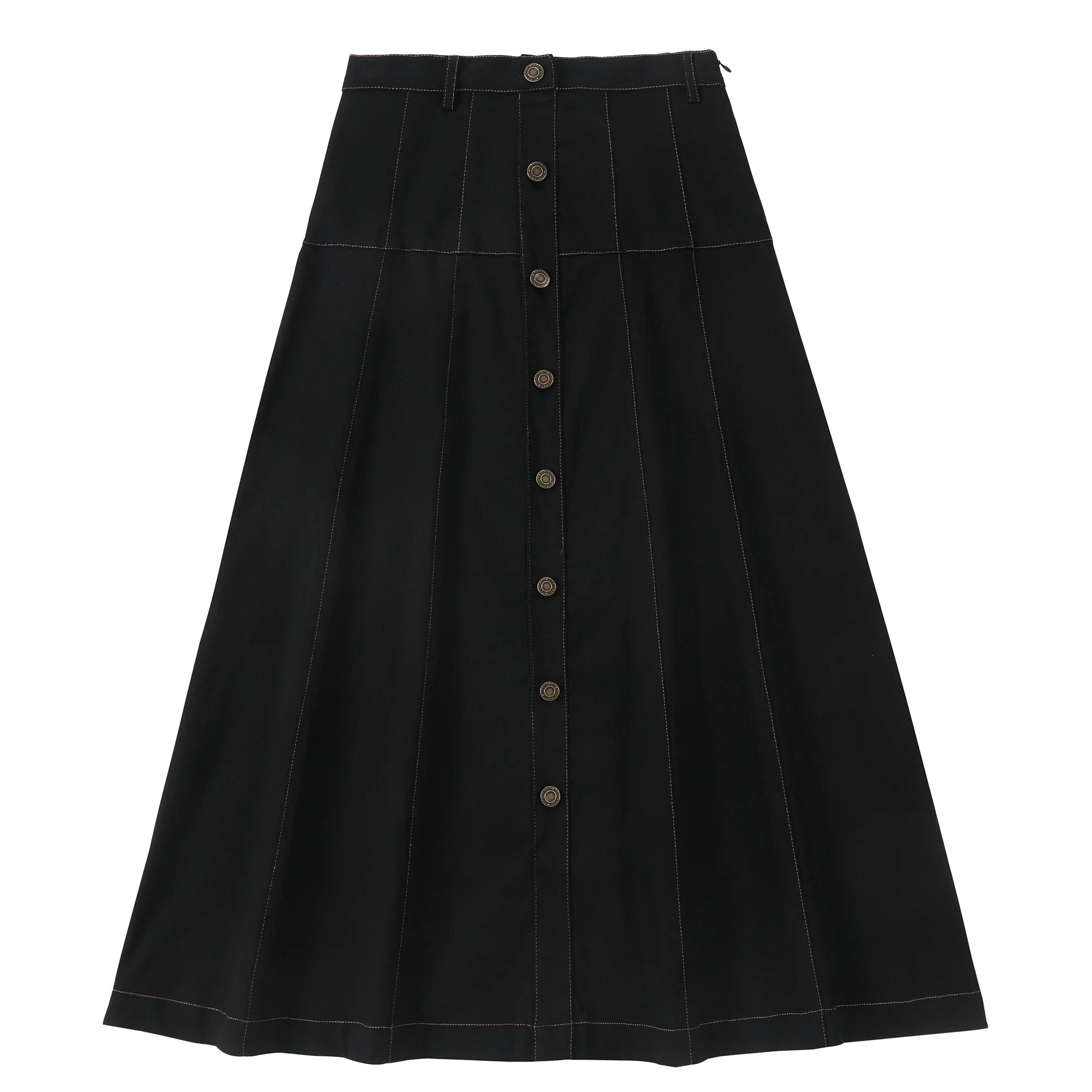 Teens Black Denim Paneled Maxi Skirt - Image 2