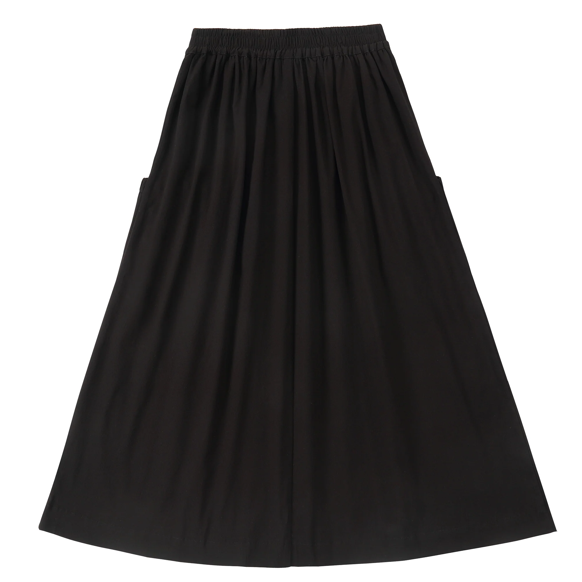 Teens Black Maxi Skirt with Gathered Pockets - Image 3