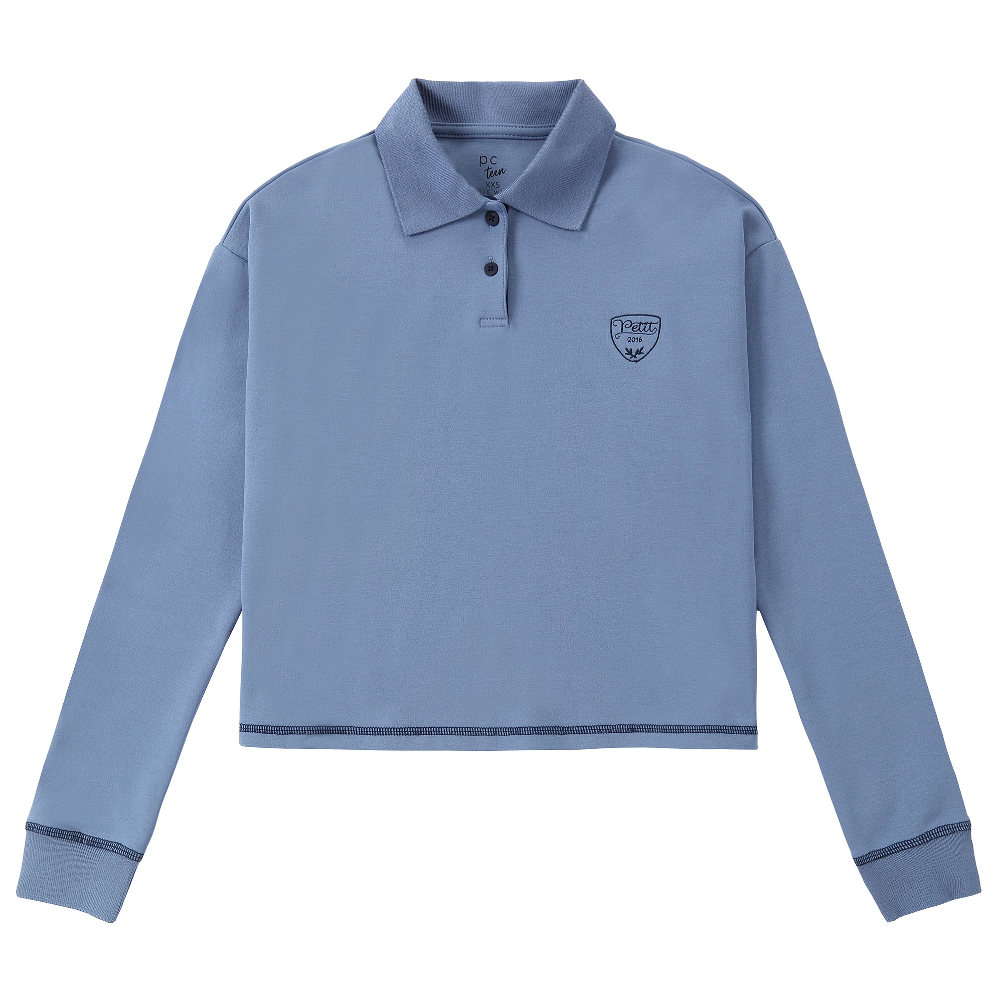 Dusty Blue Collared Top