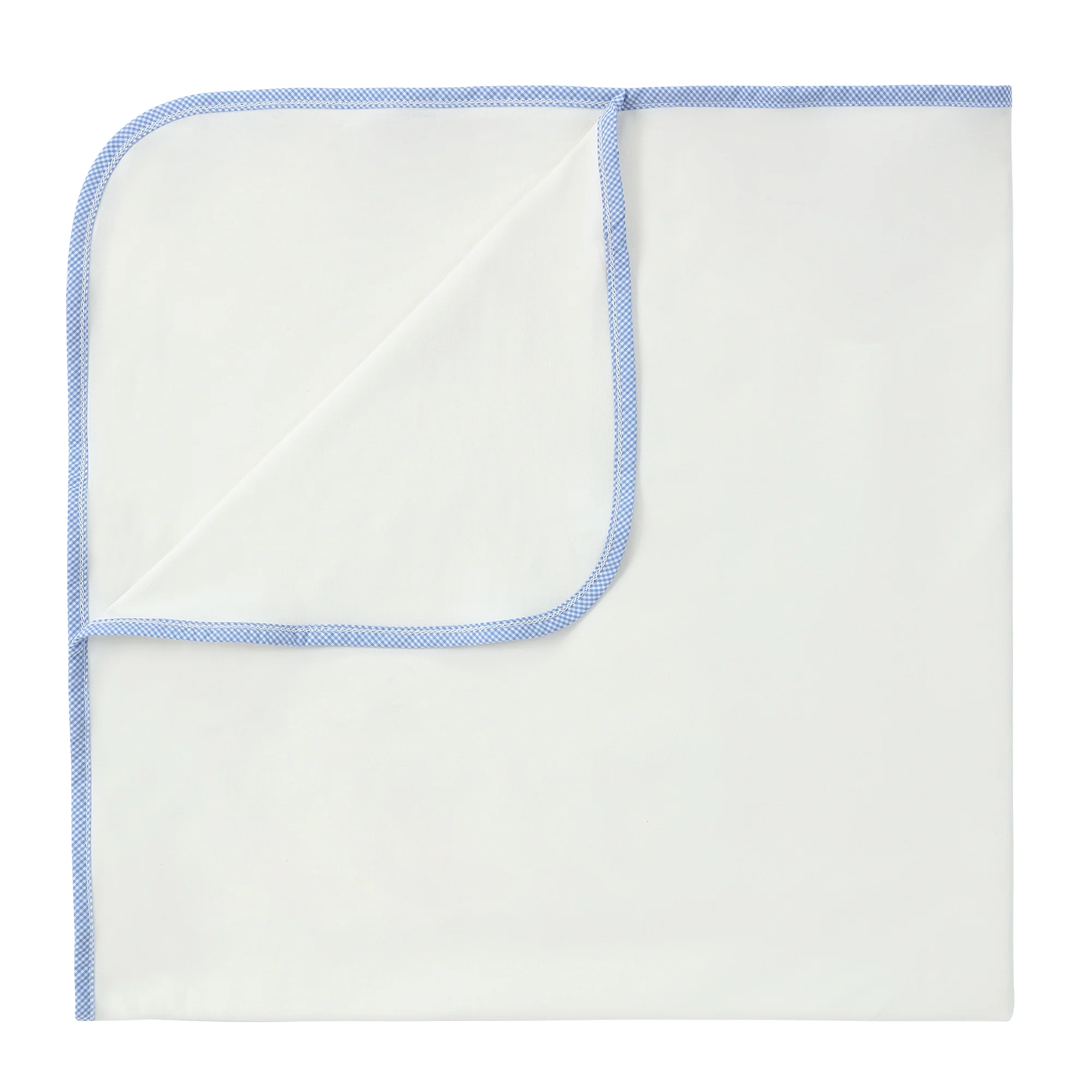 Ivory/ Blue Gingham Blanket