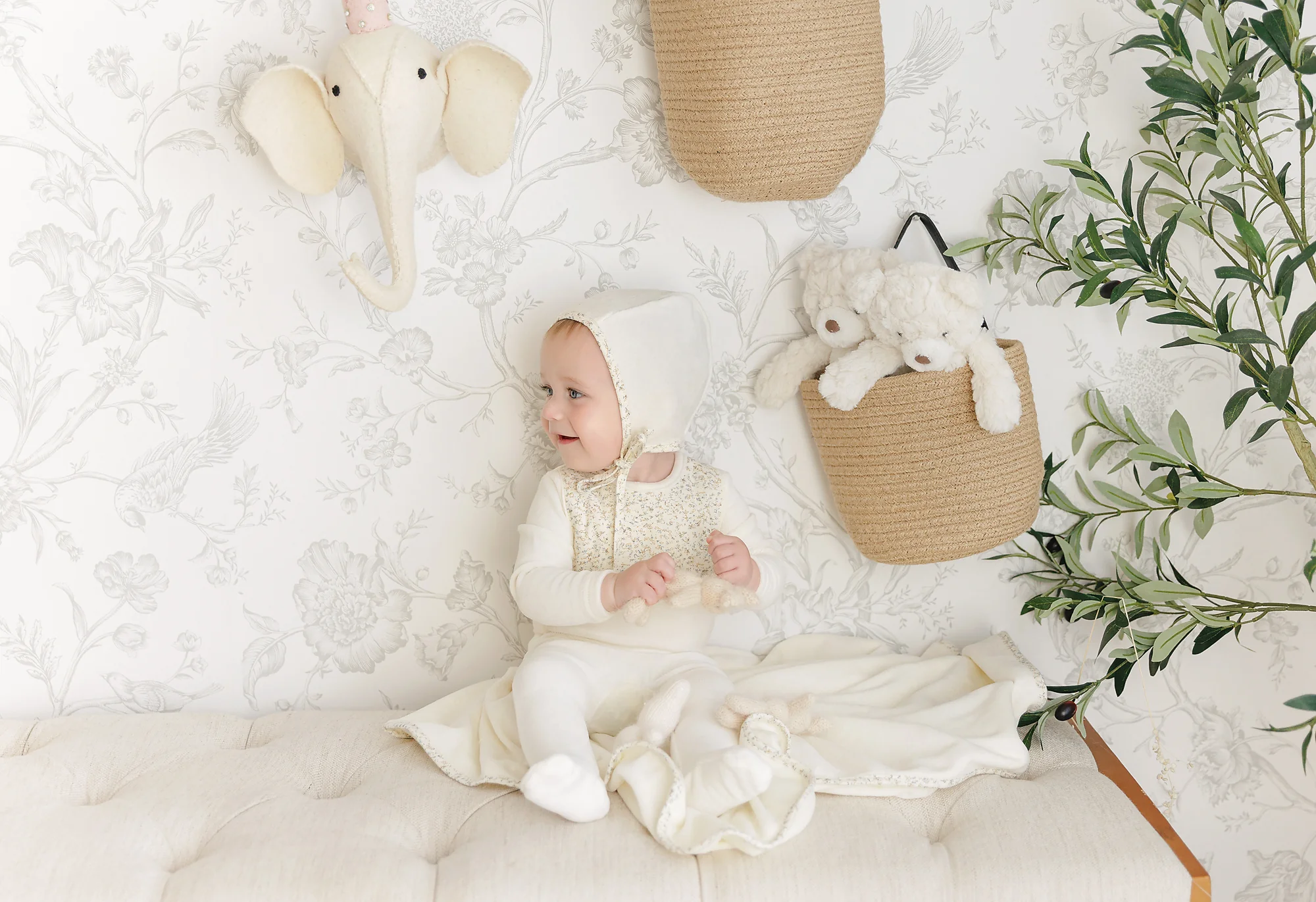 Leaf Print Bib Footie - Image 3