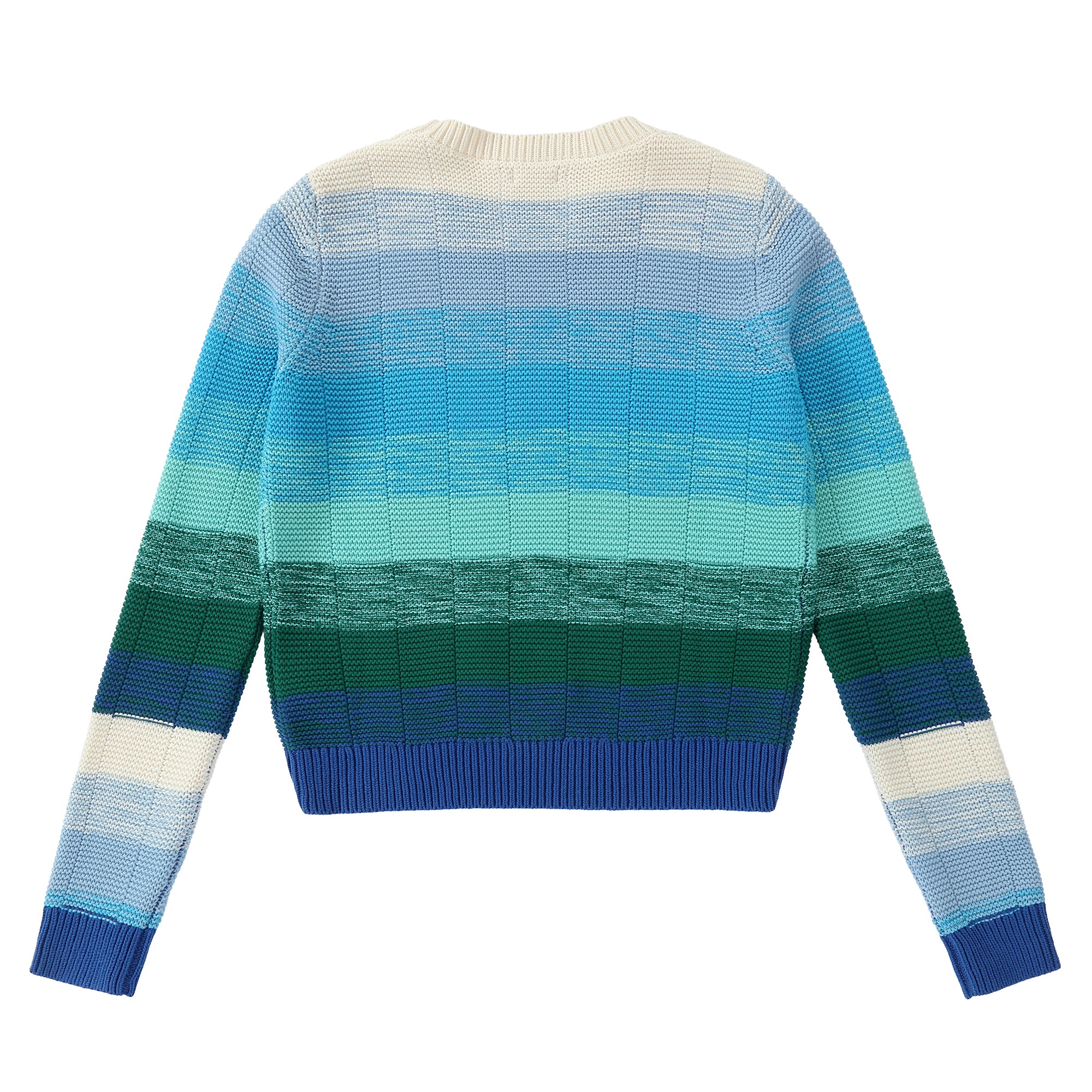 Teens Blue Multi-hued Striped Sweater - Image 3