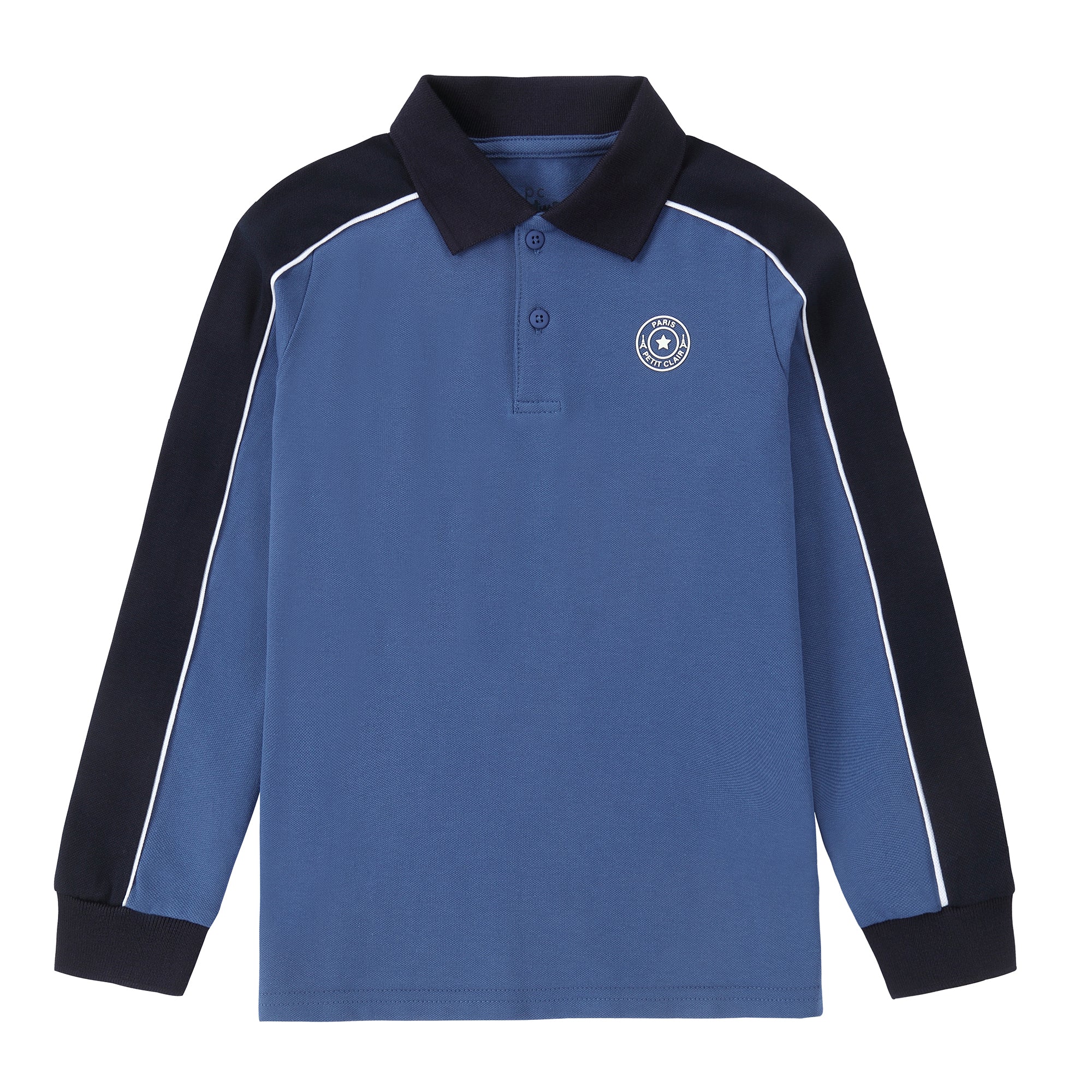 Boys Navy and Blue Polo - Image 4