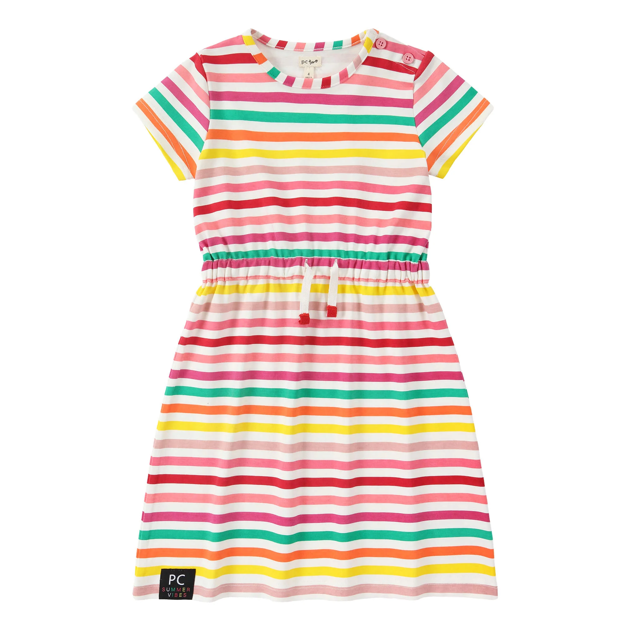 Girls  Bright Stripes Dress - Image 2