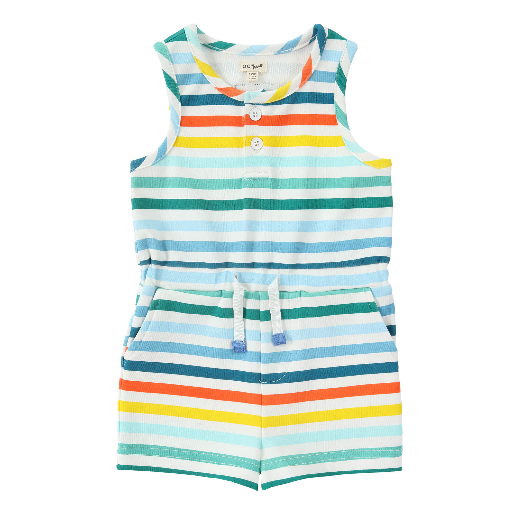 Baby Boys Bright Stripes Romper - Image 2