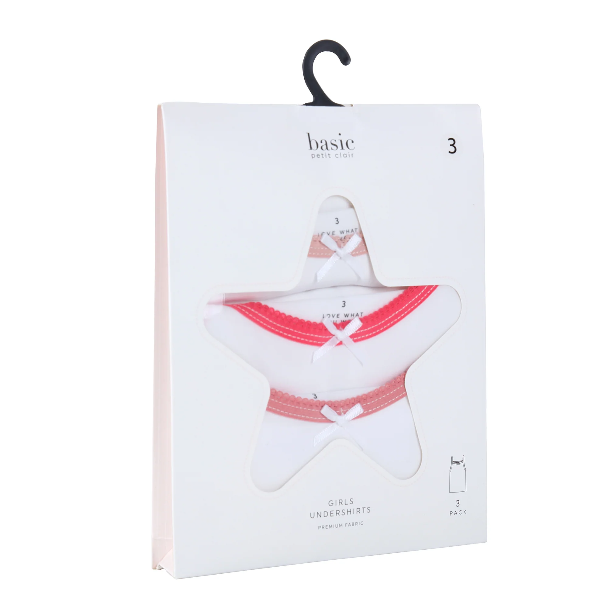 Girl 3pc Undershirt - White/ Colored Trim - Image 2