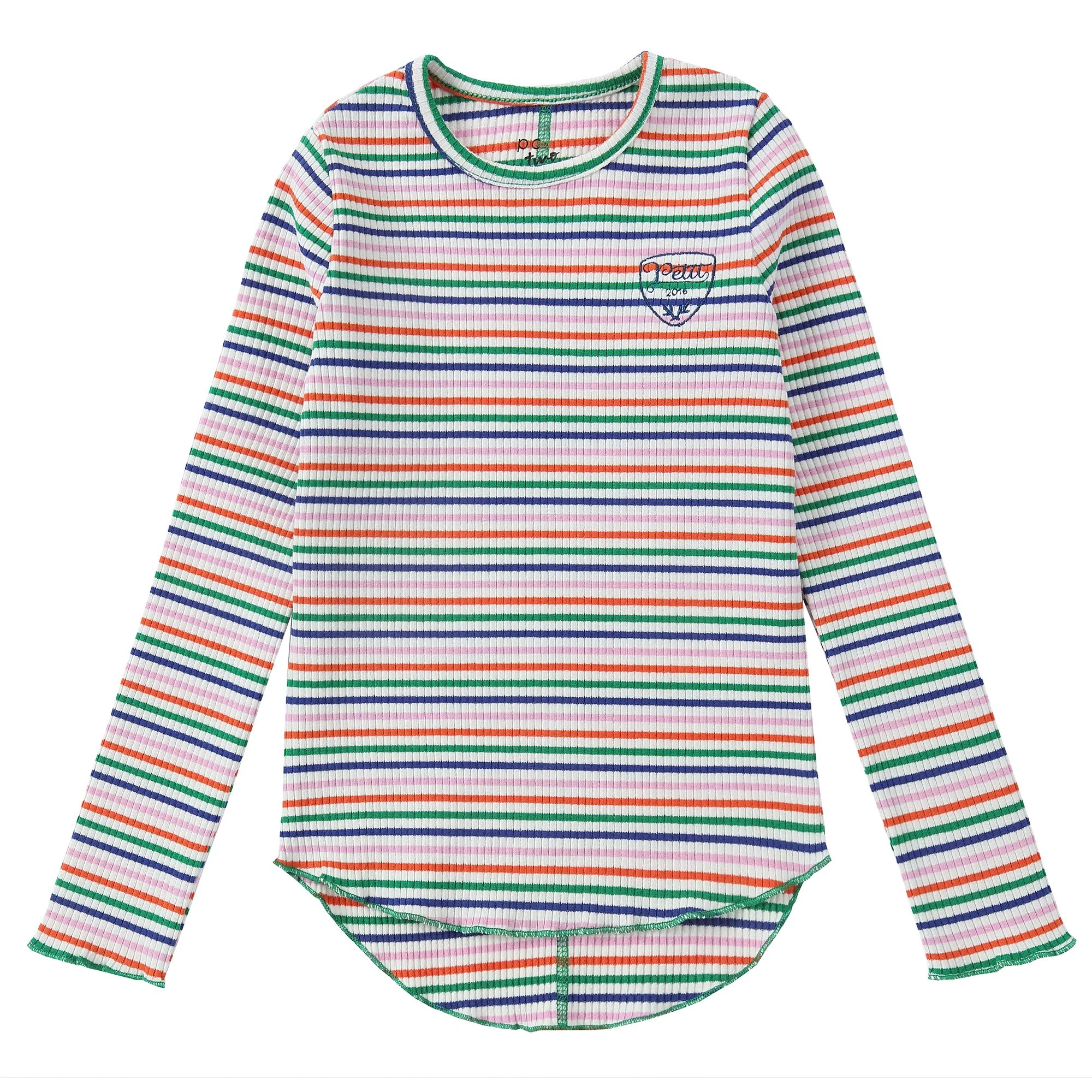 White & Colorful Striped T-Shirt