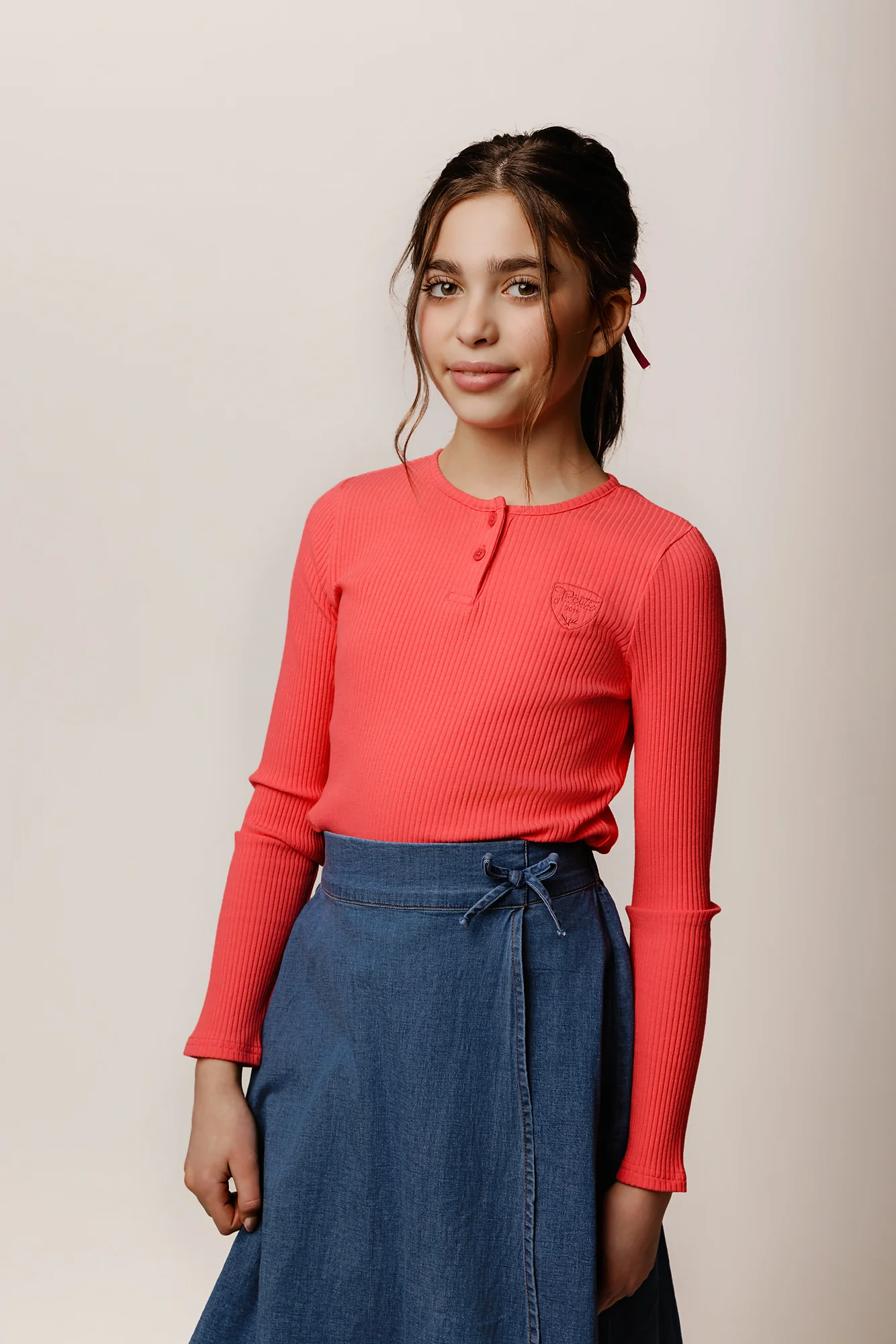 Coral Henley T-Shirt - Image 2