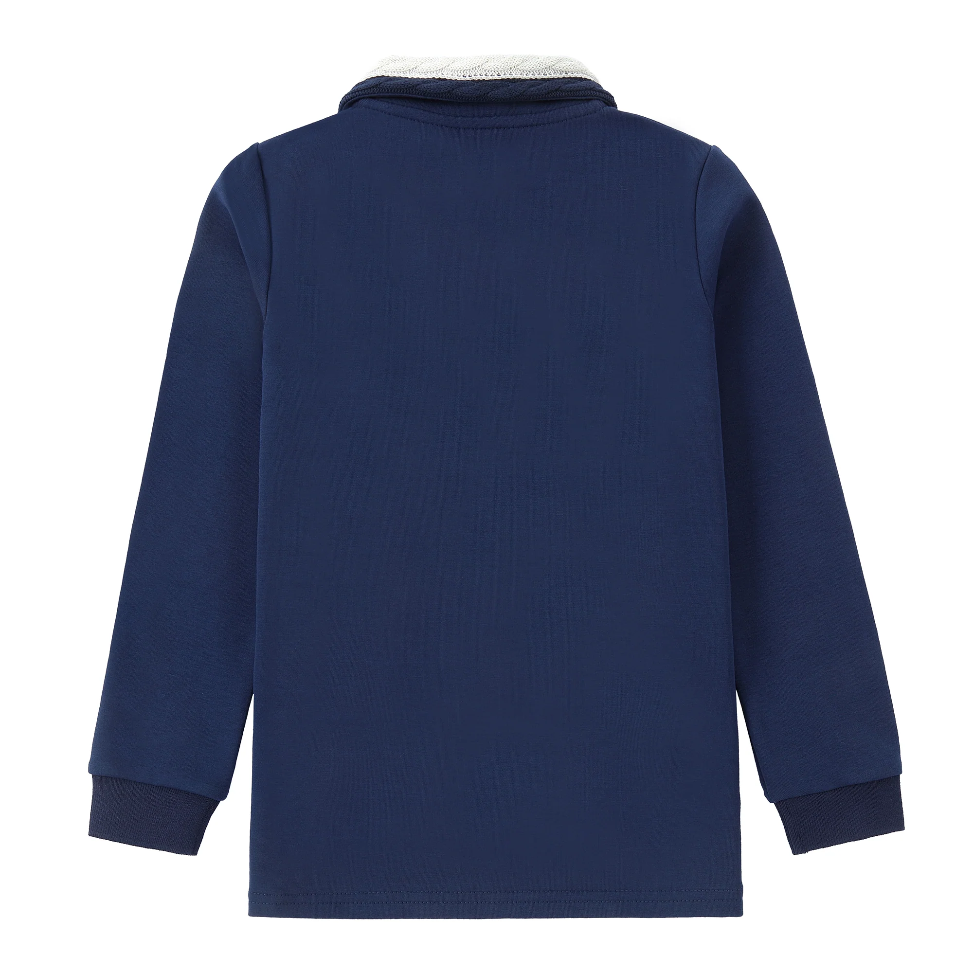 Dark Blue/ Mustard Trim Polo - Image 3