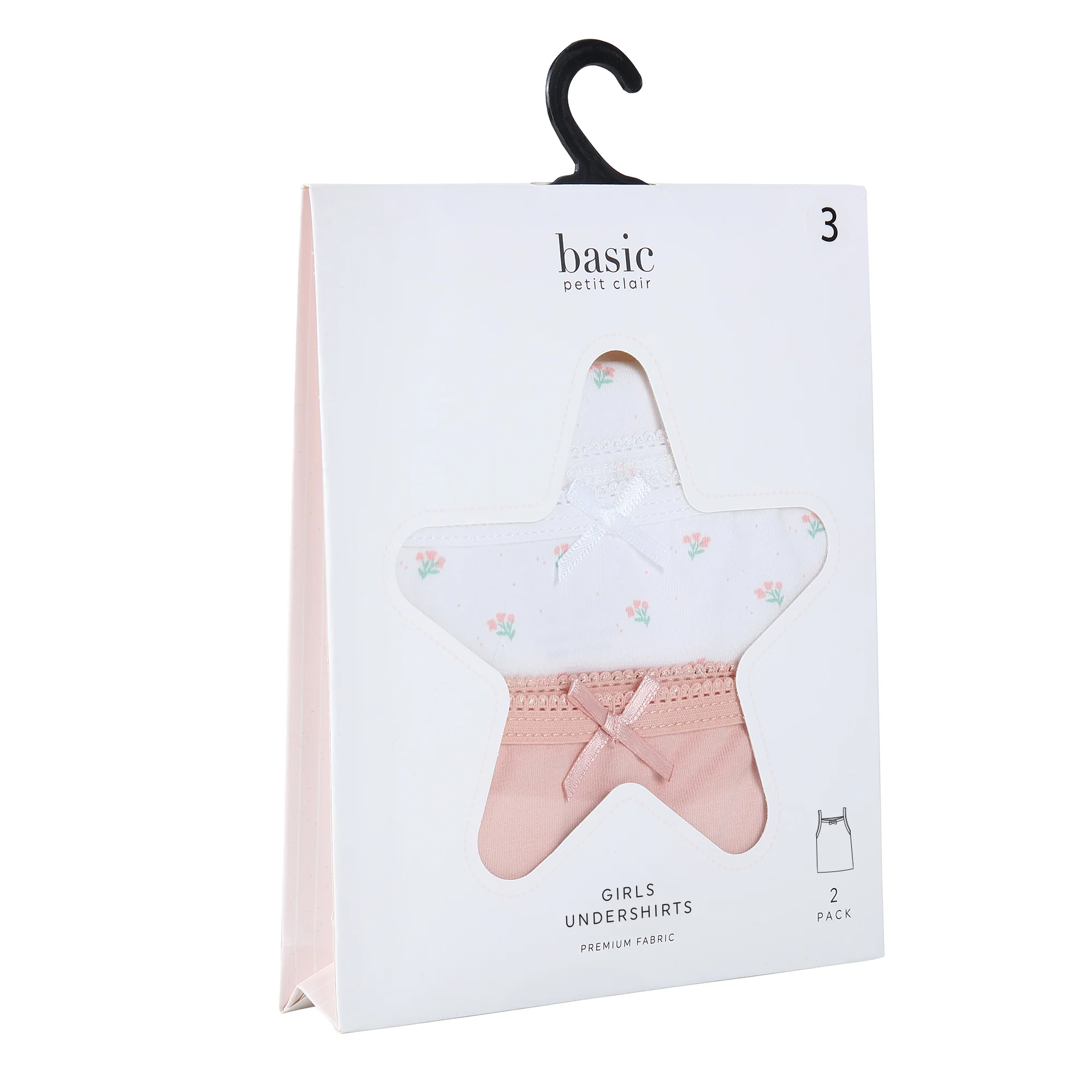 Girl 2pc Undershirt - Doll & Flower - Image 2