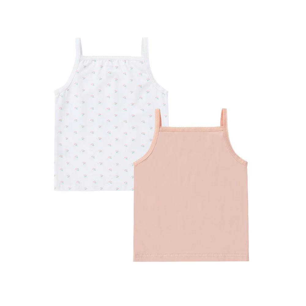 Girl 2pc Undershirt - Doll & Flower - Image 3