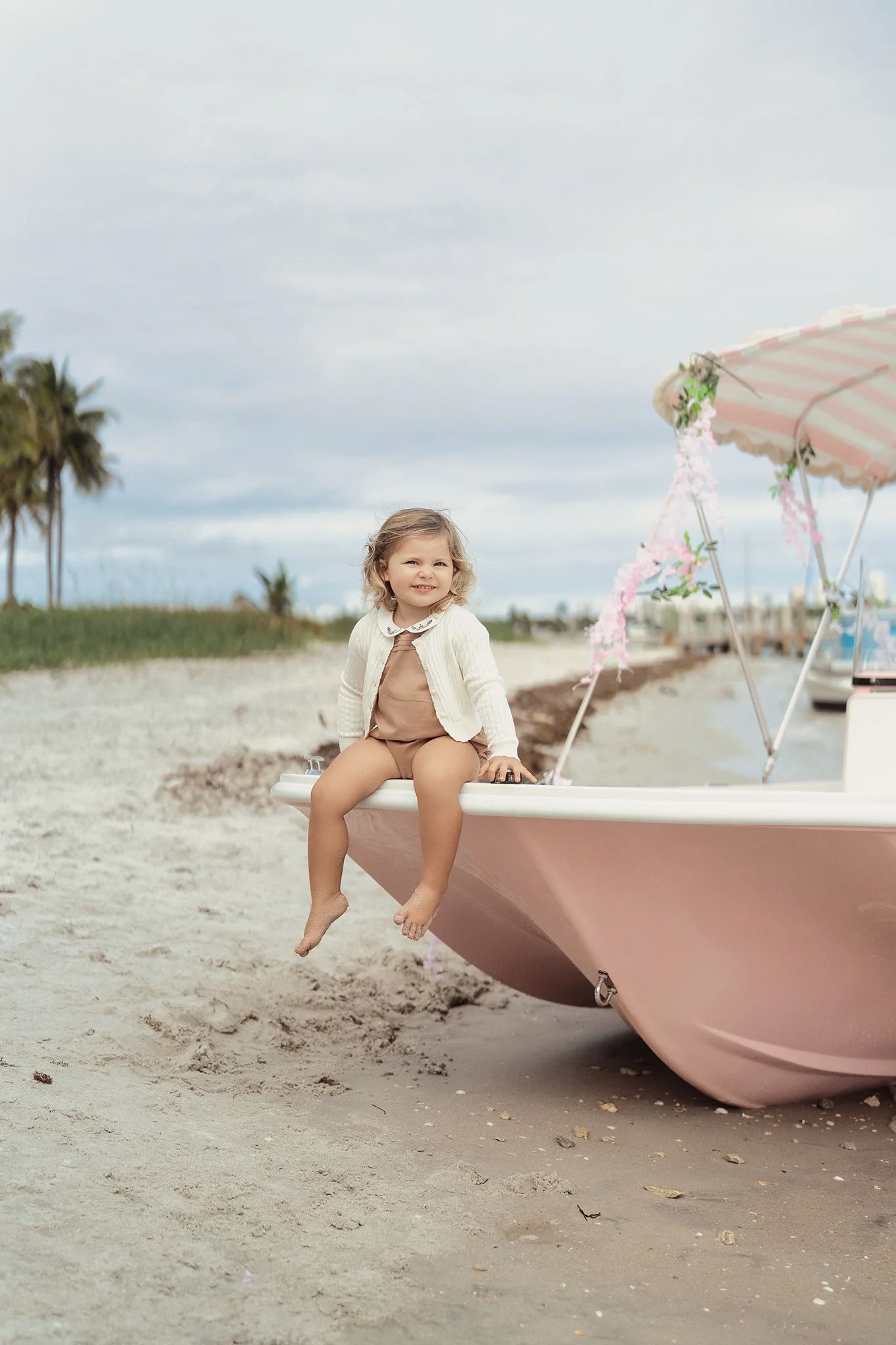 Girls Full Bloom Ivory Cardigan - Image 4