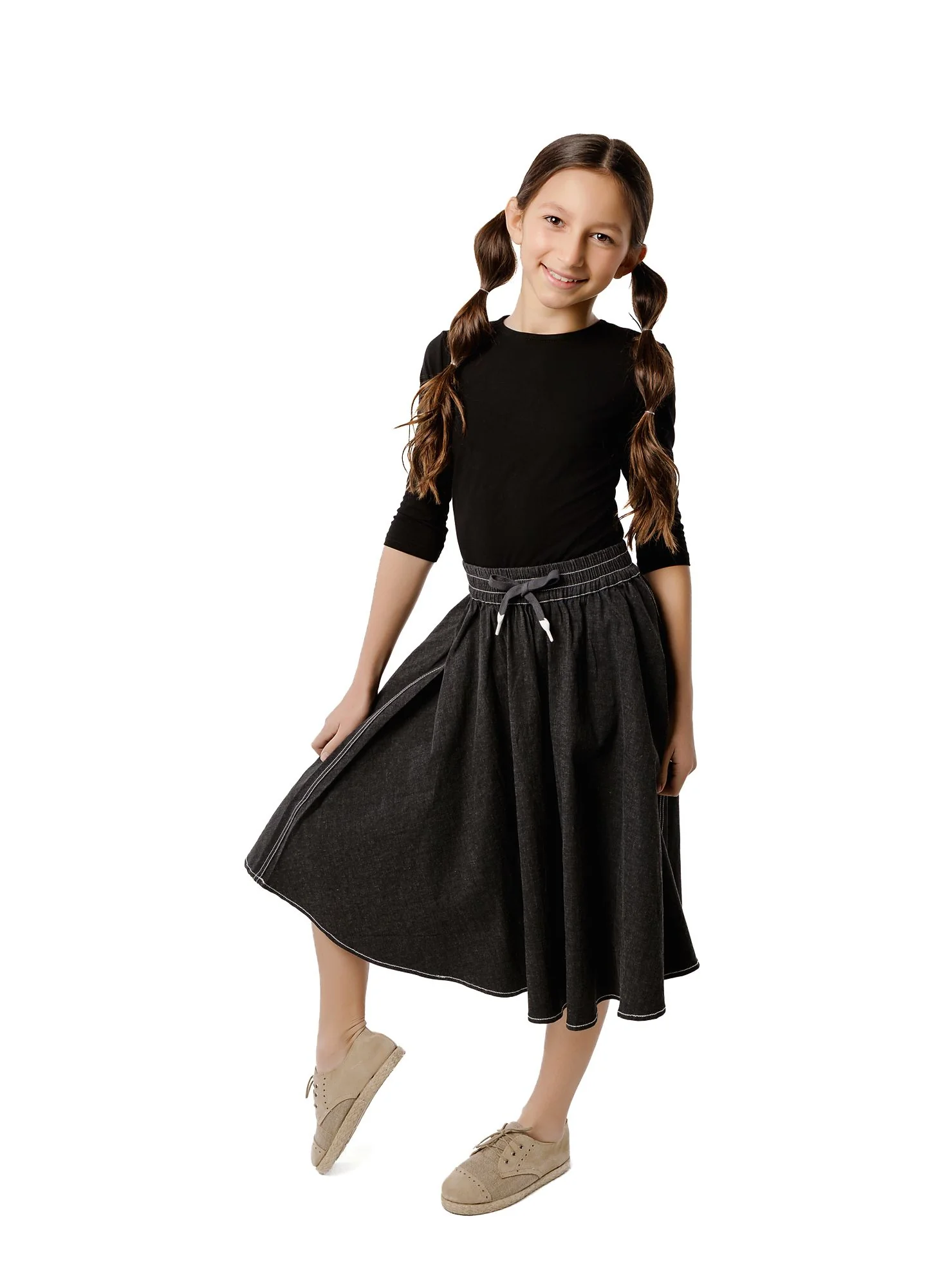 Girls Grey A-Line Skirt - Image 2