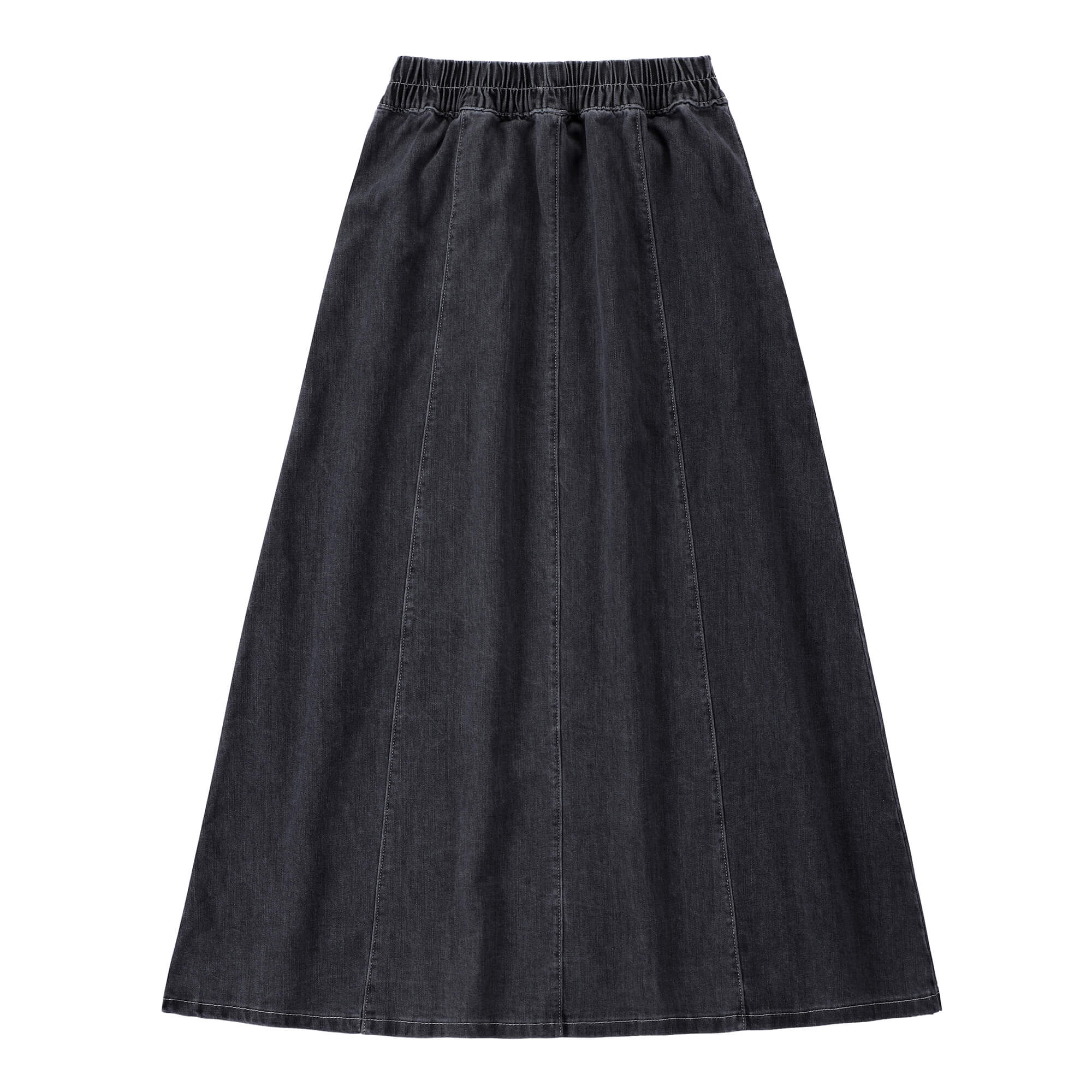 Teens Grey Denim Paneled Maxi Skirt - Image 2