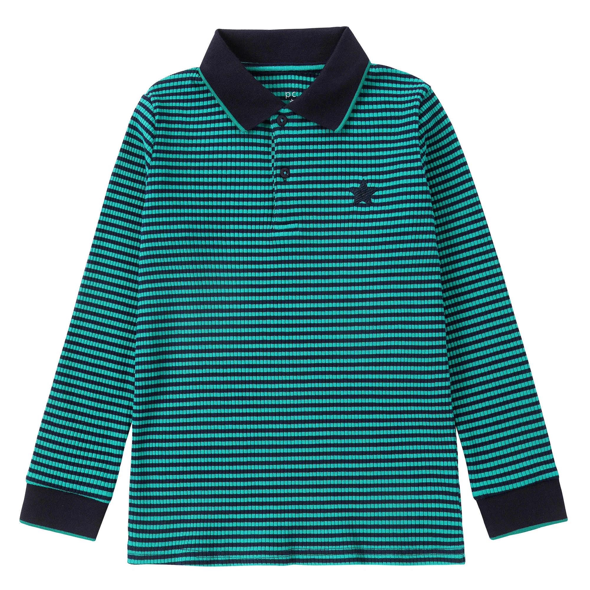 Navy & Green Striped Polo - Image 2