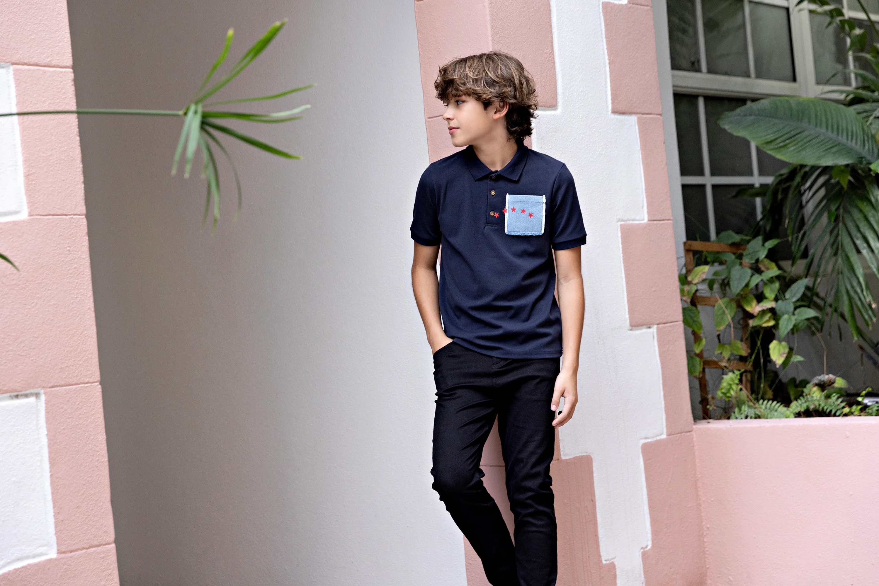 Perfect Petals Navy Polo - Image 3