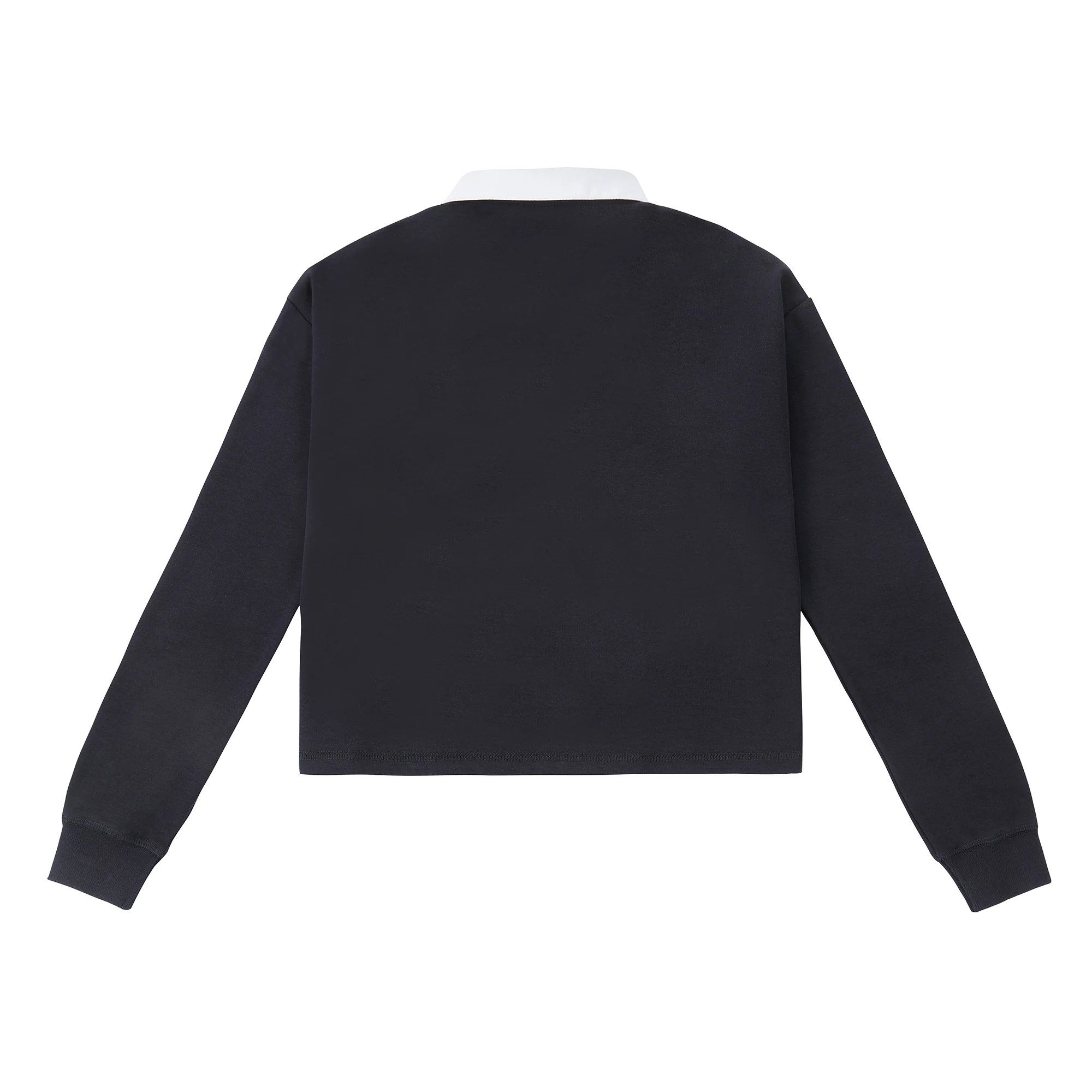 Teens Navy Cropped Polo with White Collar - Image 3