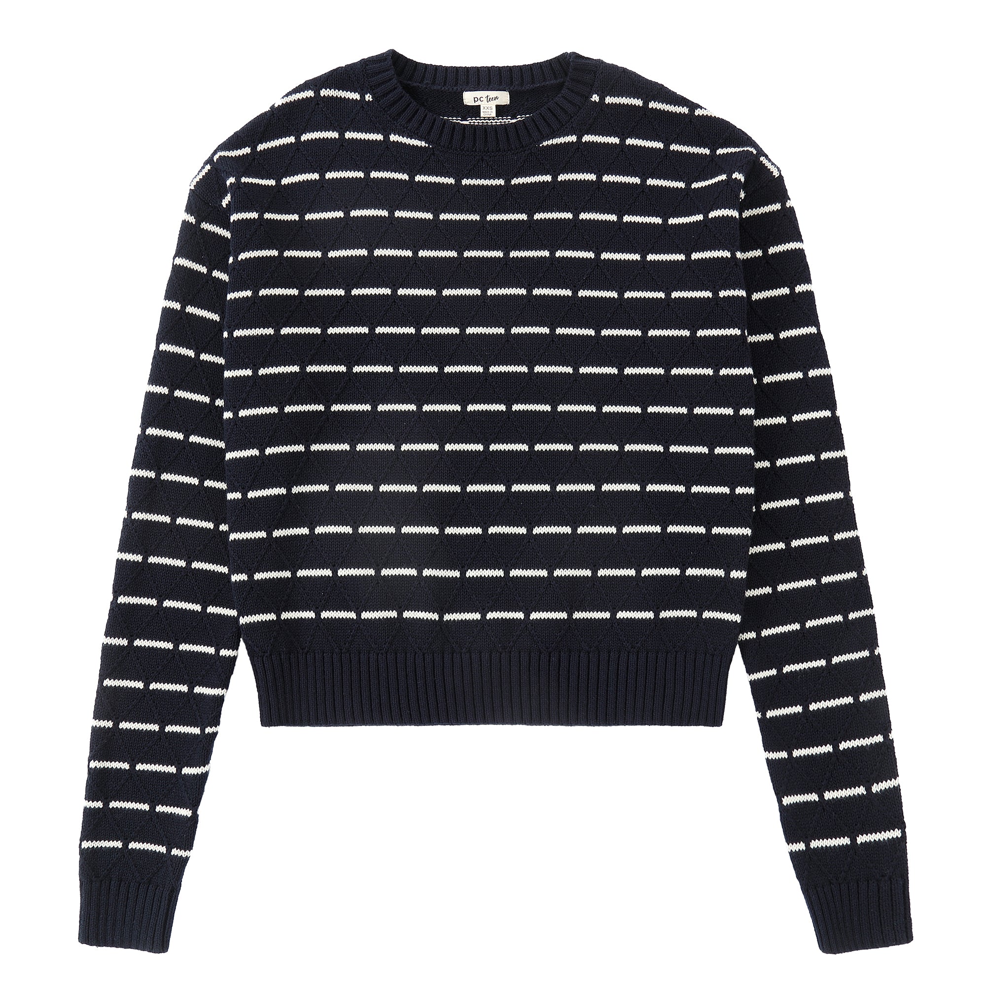 Navy Striped Criss-Cross Sweater