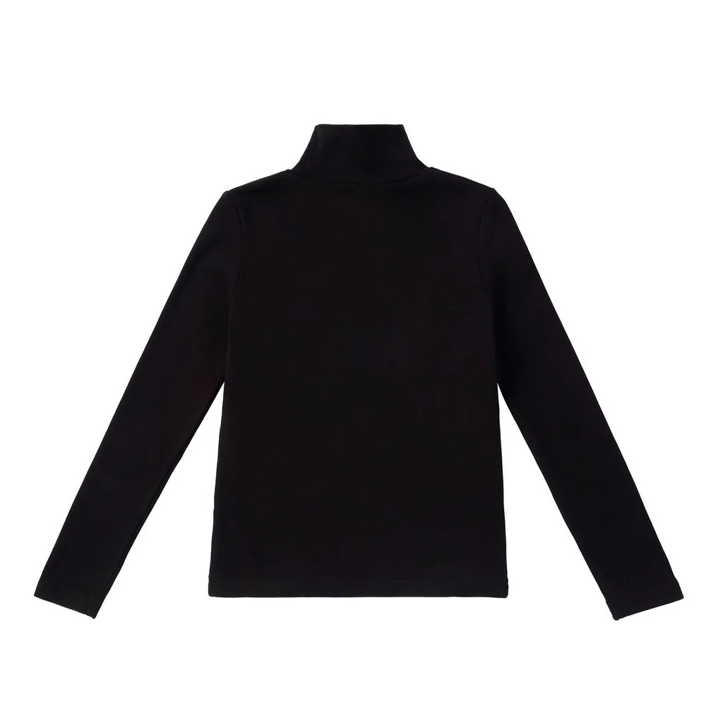 Black Mock Neck T-Shirt - Image 3