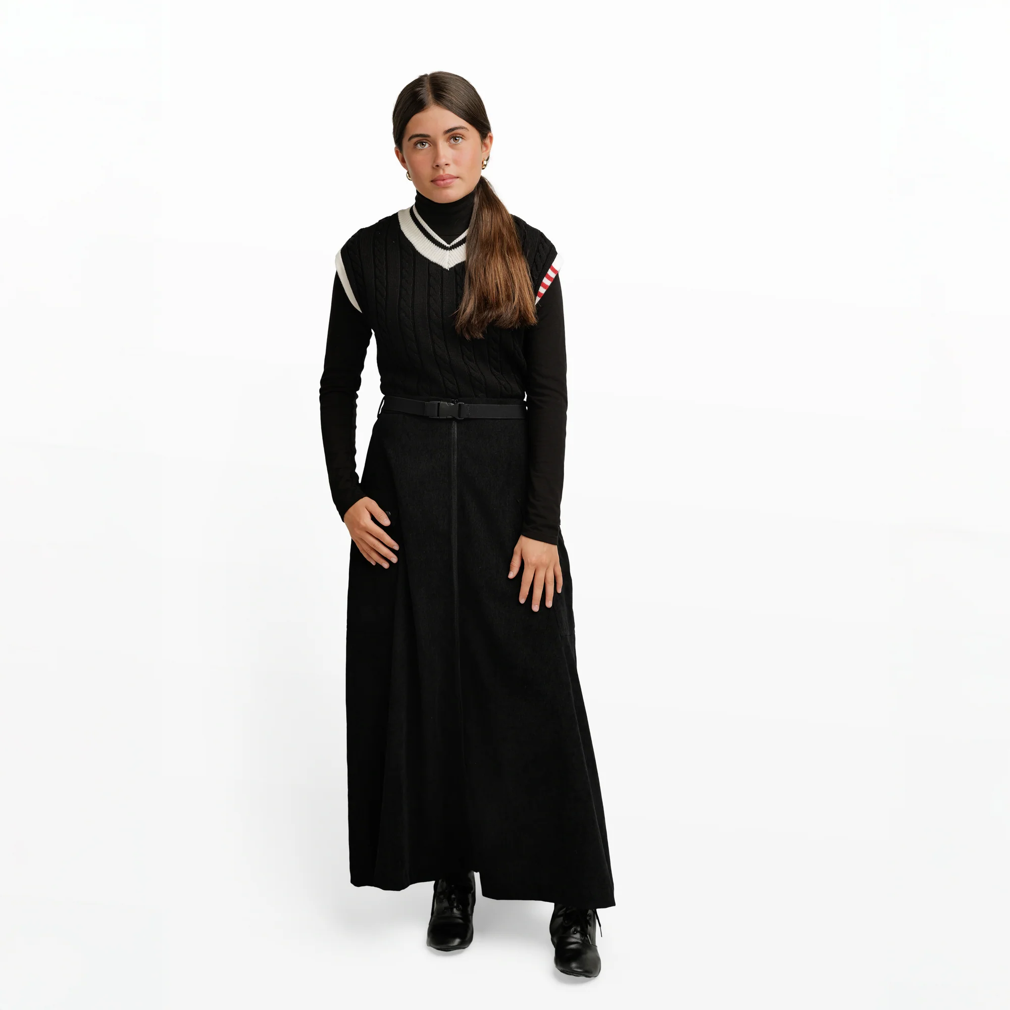 Black Mock Neck T-Shirt - Image 2