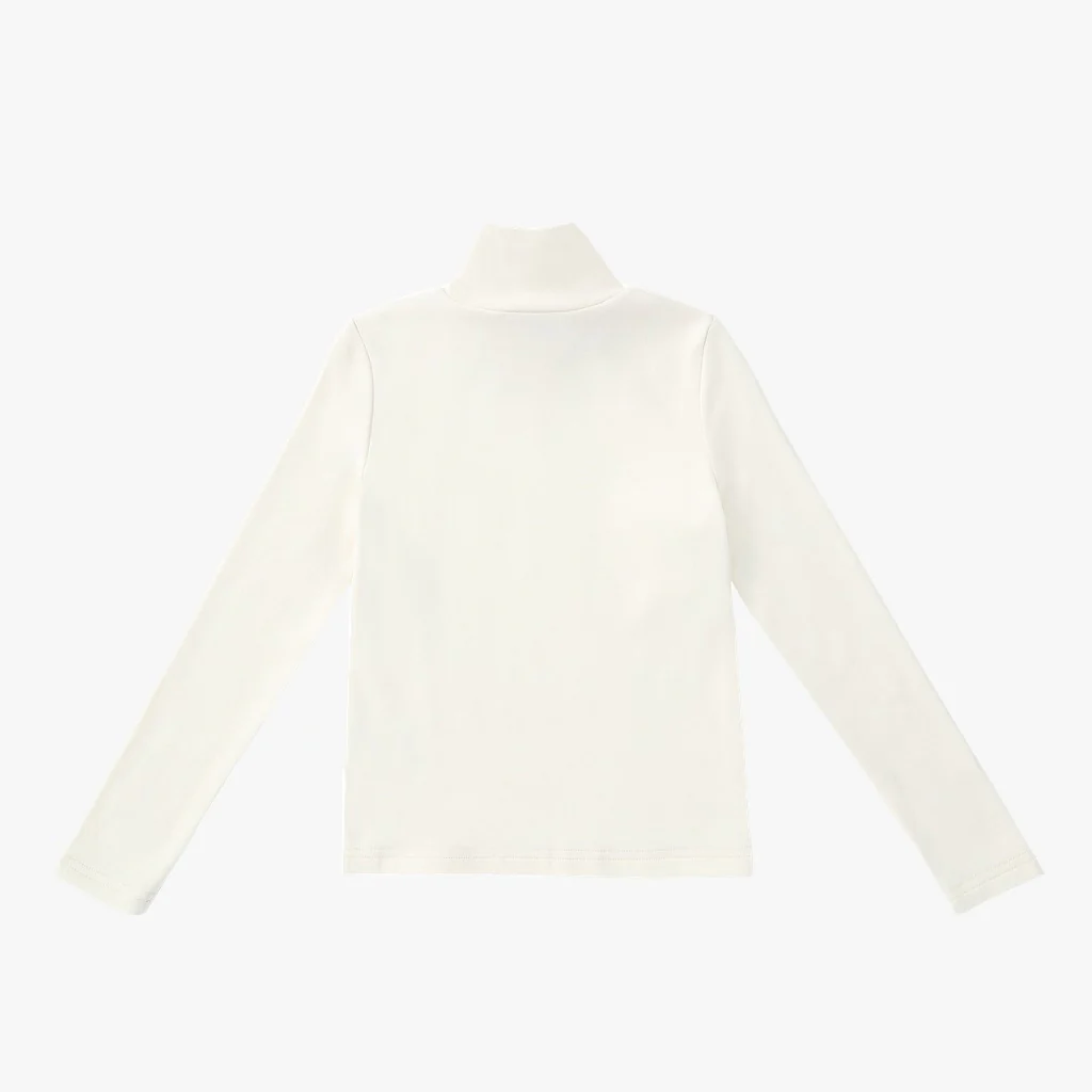 Ivory Mock Neck T-Shirt - Image 2