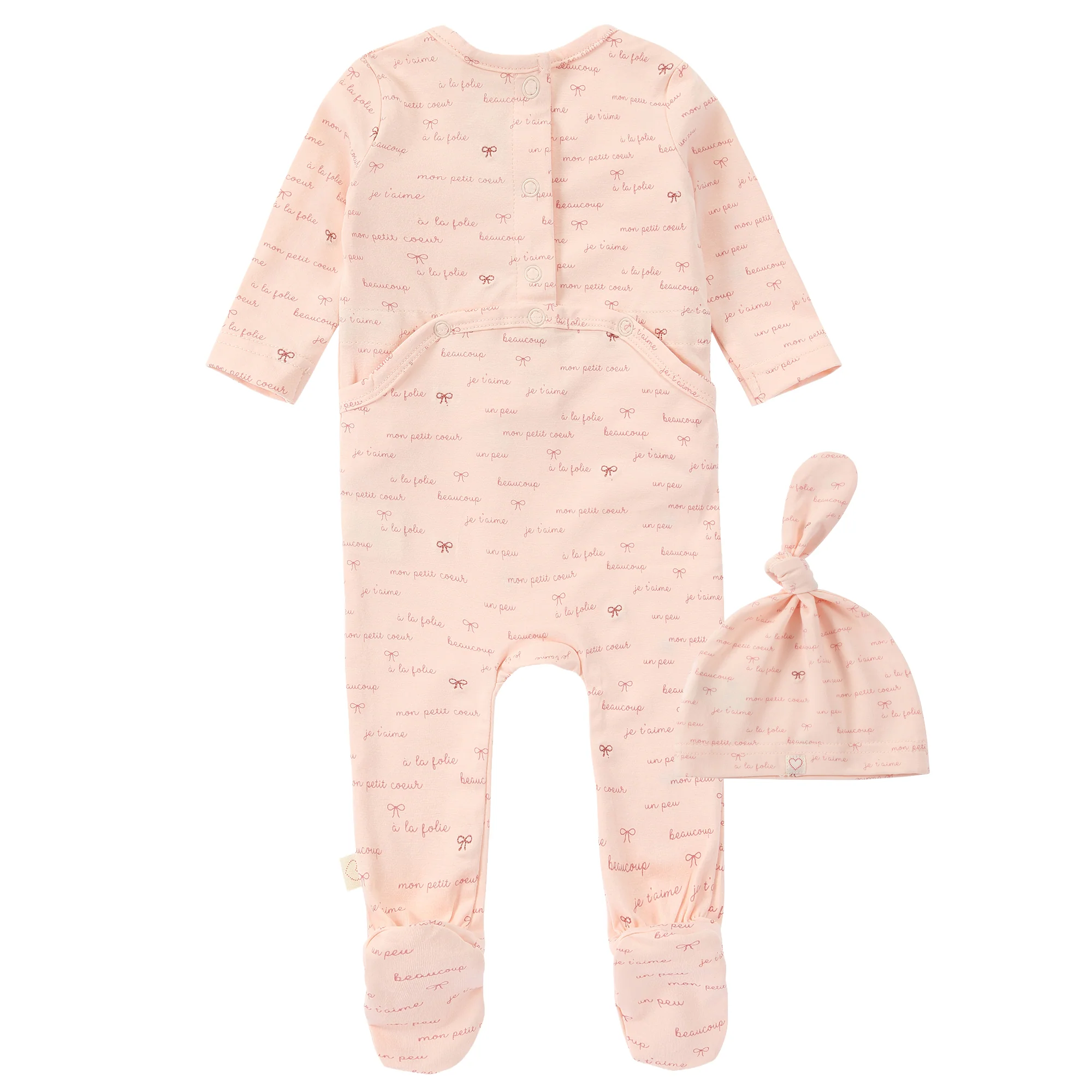Pink Bow Print Footie Set - Image 4