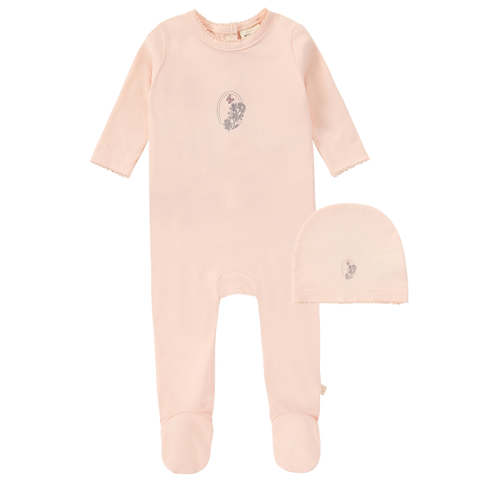 Pink Flower Graphic Footie