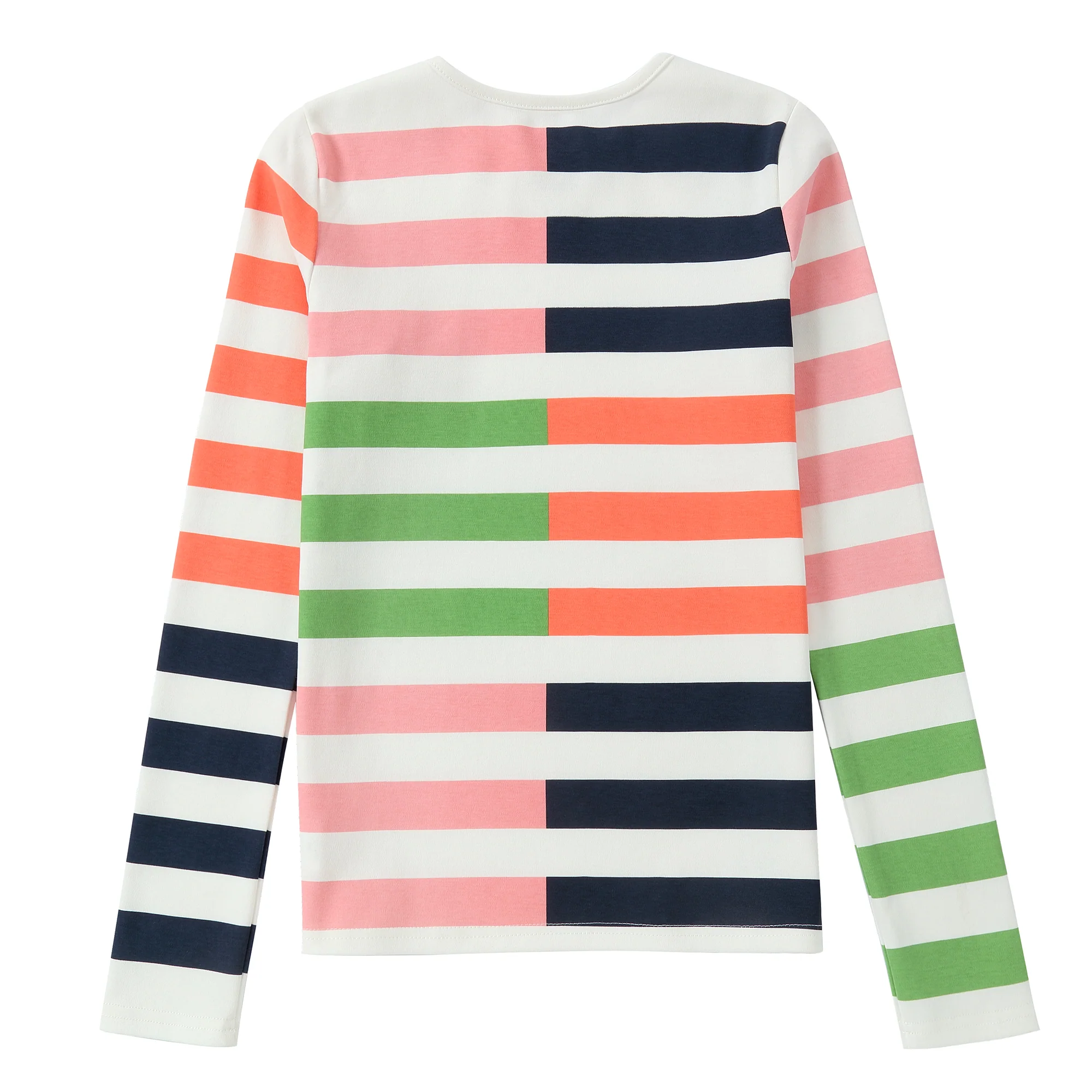 Pink Striped Color Block T-Shirt - Image 3