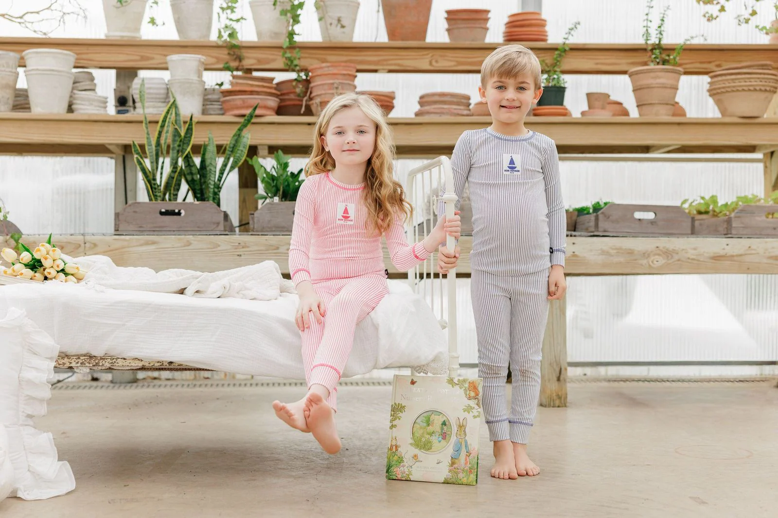 Girls Pinstripe Sailboat Pajama - Image 2