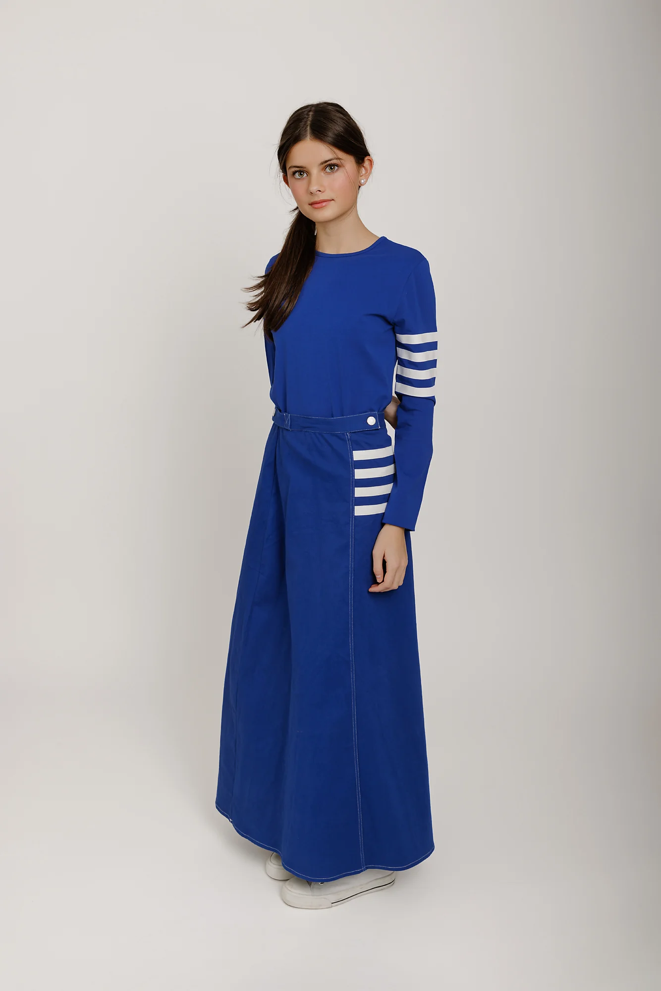 Royal Blue Stripe Skirt - Image 2