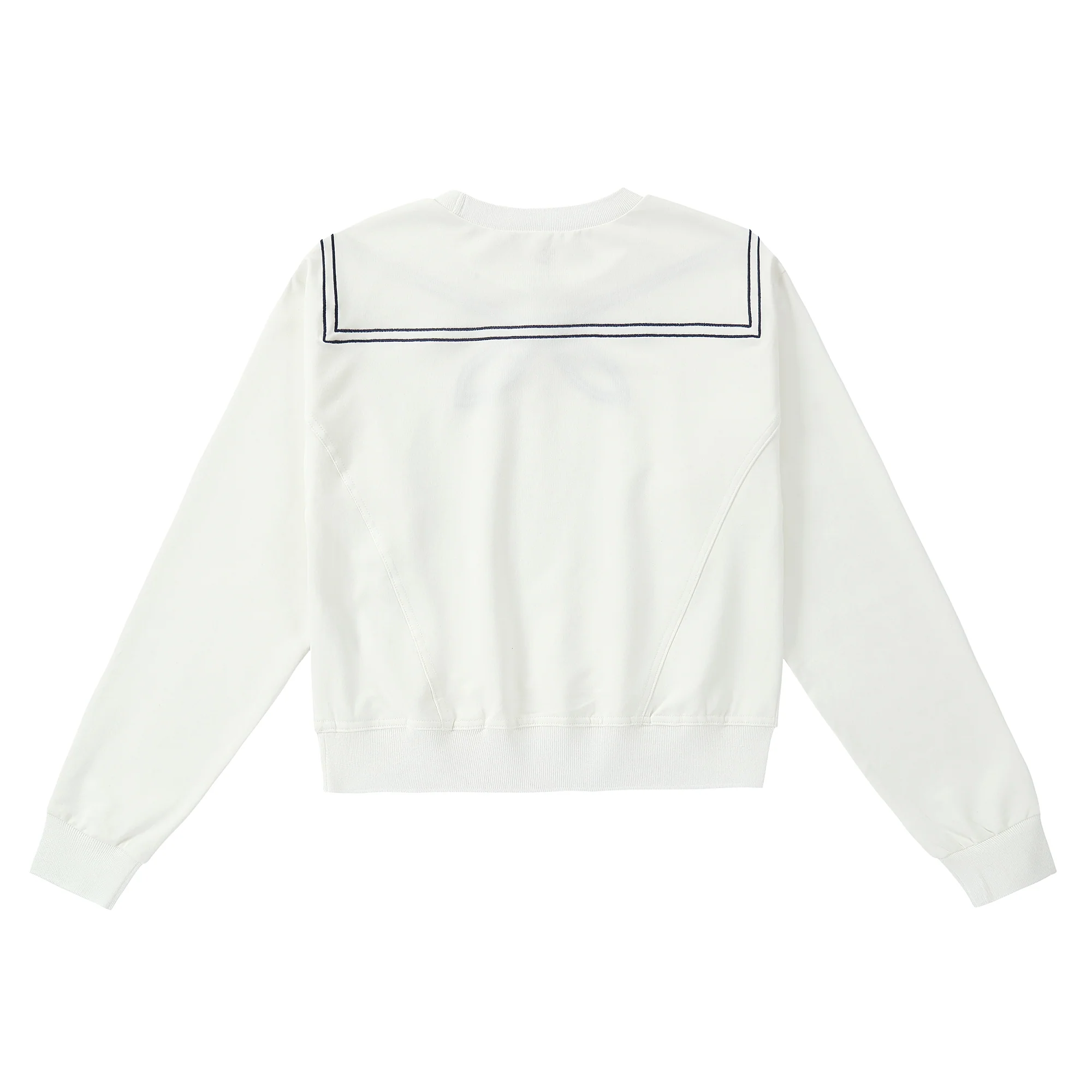 Teens White Sweatshirt with Sailor Collar - Image 3