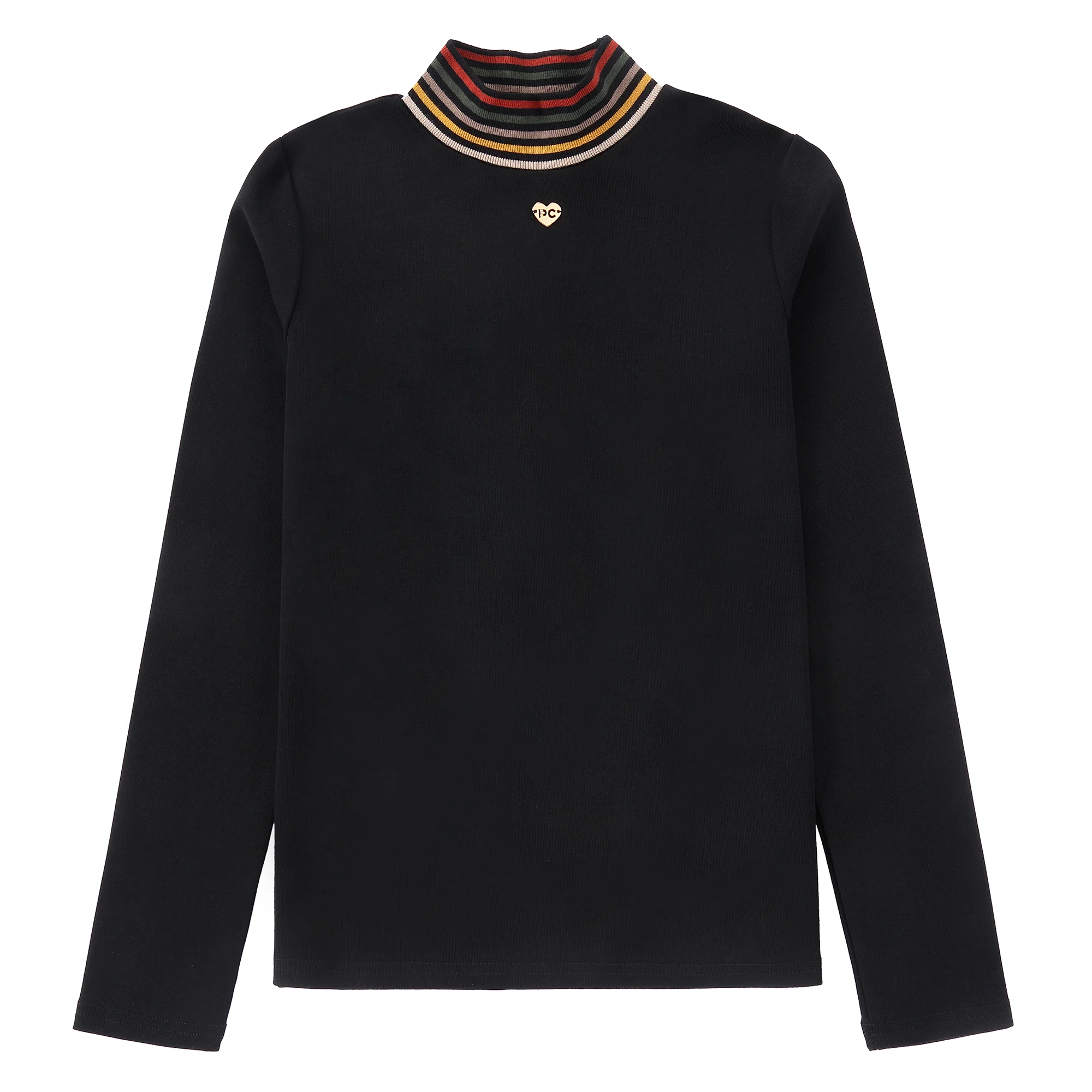 Sharp Stripes Mock Neck