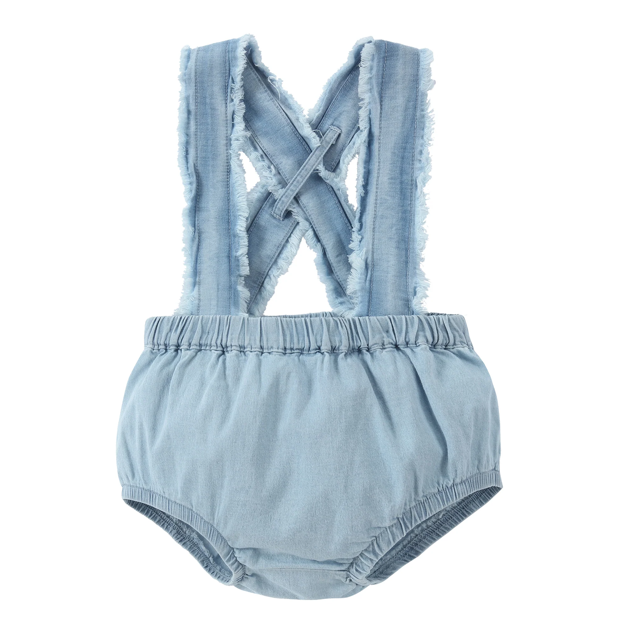 Baby Light Blue Denim Suspender Bloomer