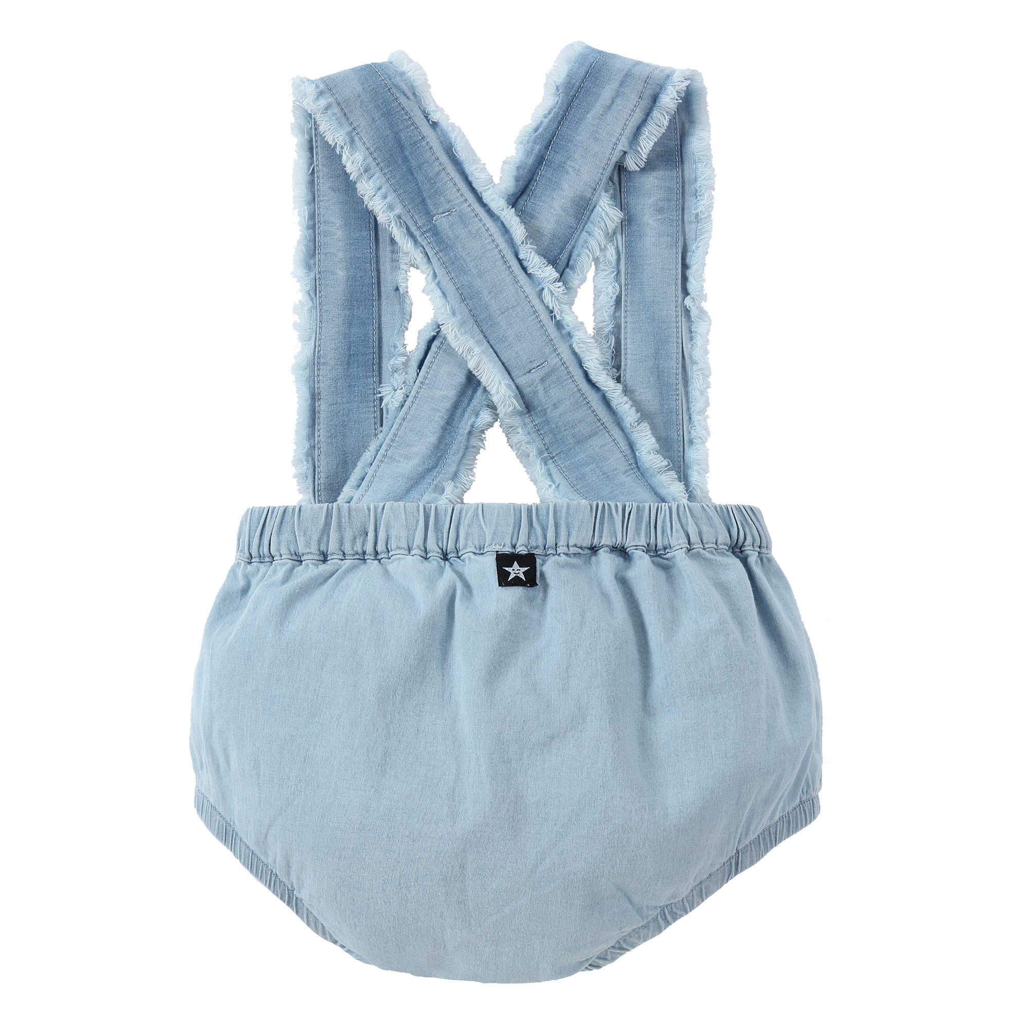 Baby Light Blue Denim Suspender Bloomer - Image 4