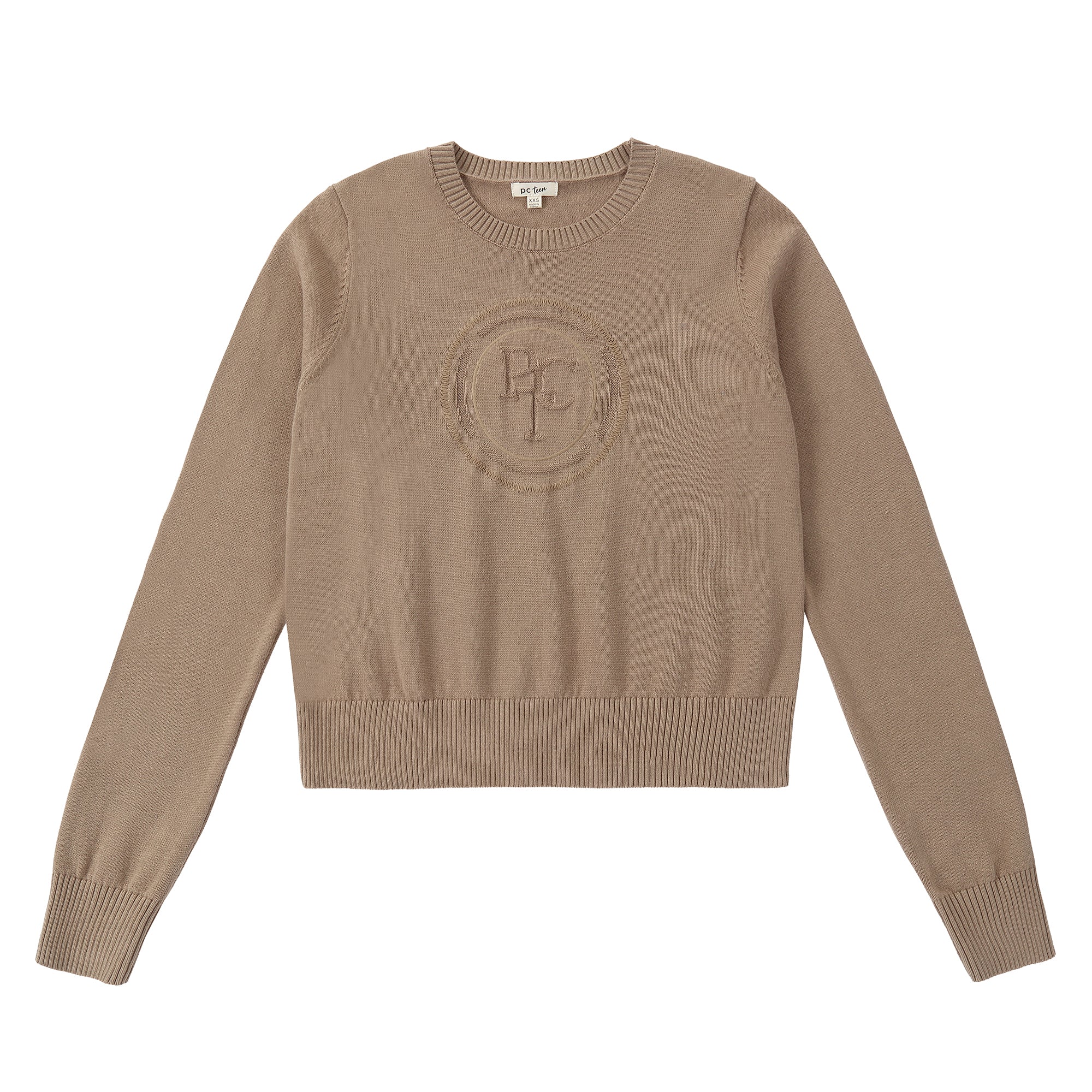 Teens Tan Knit Logo Sweater